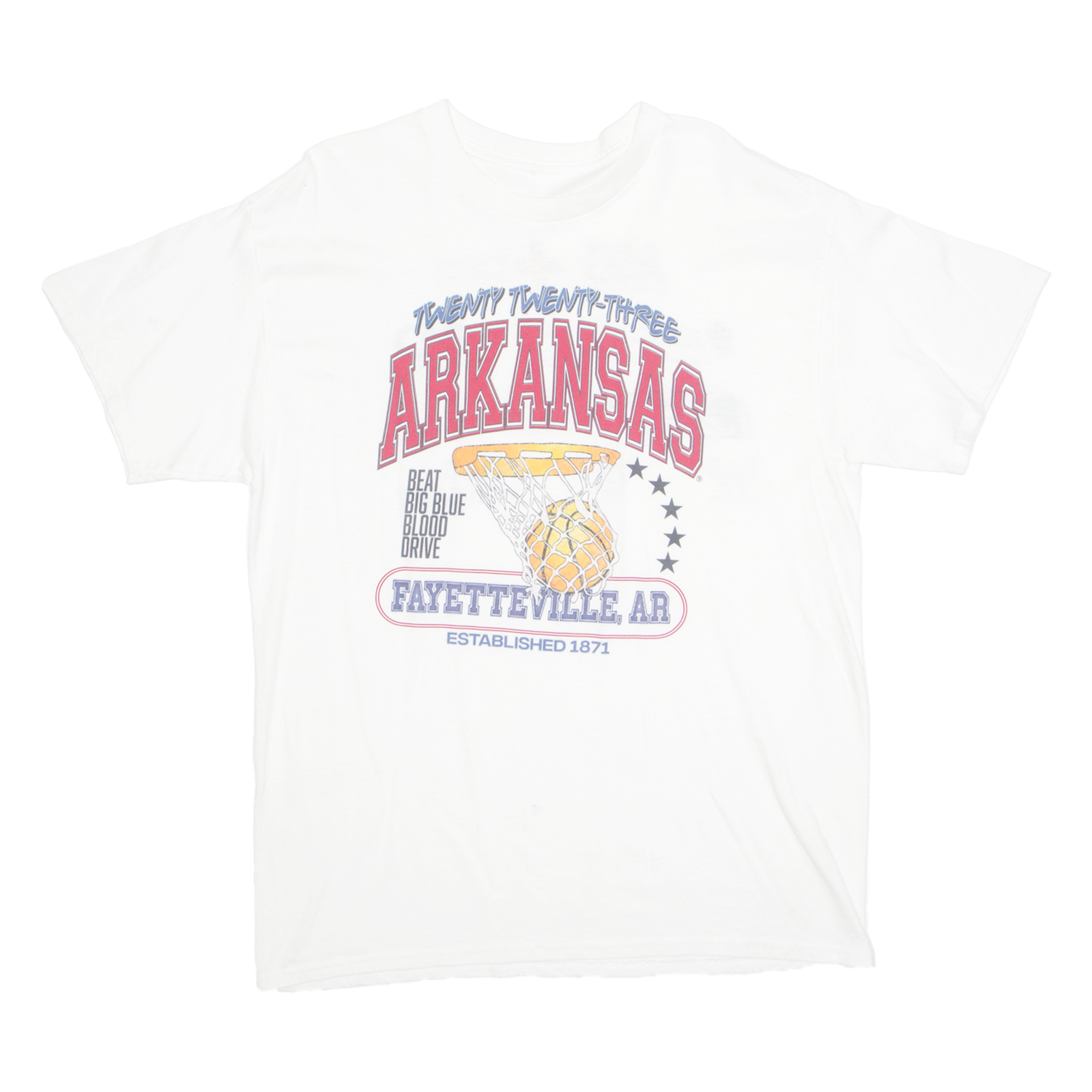 2023 Arkansas Basketball Fayetteville Mens T-Shirt White USA L Refurbished - N/A refurbished available on Cerqular