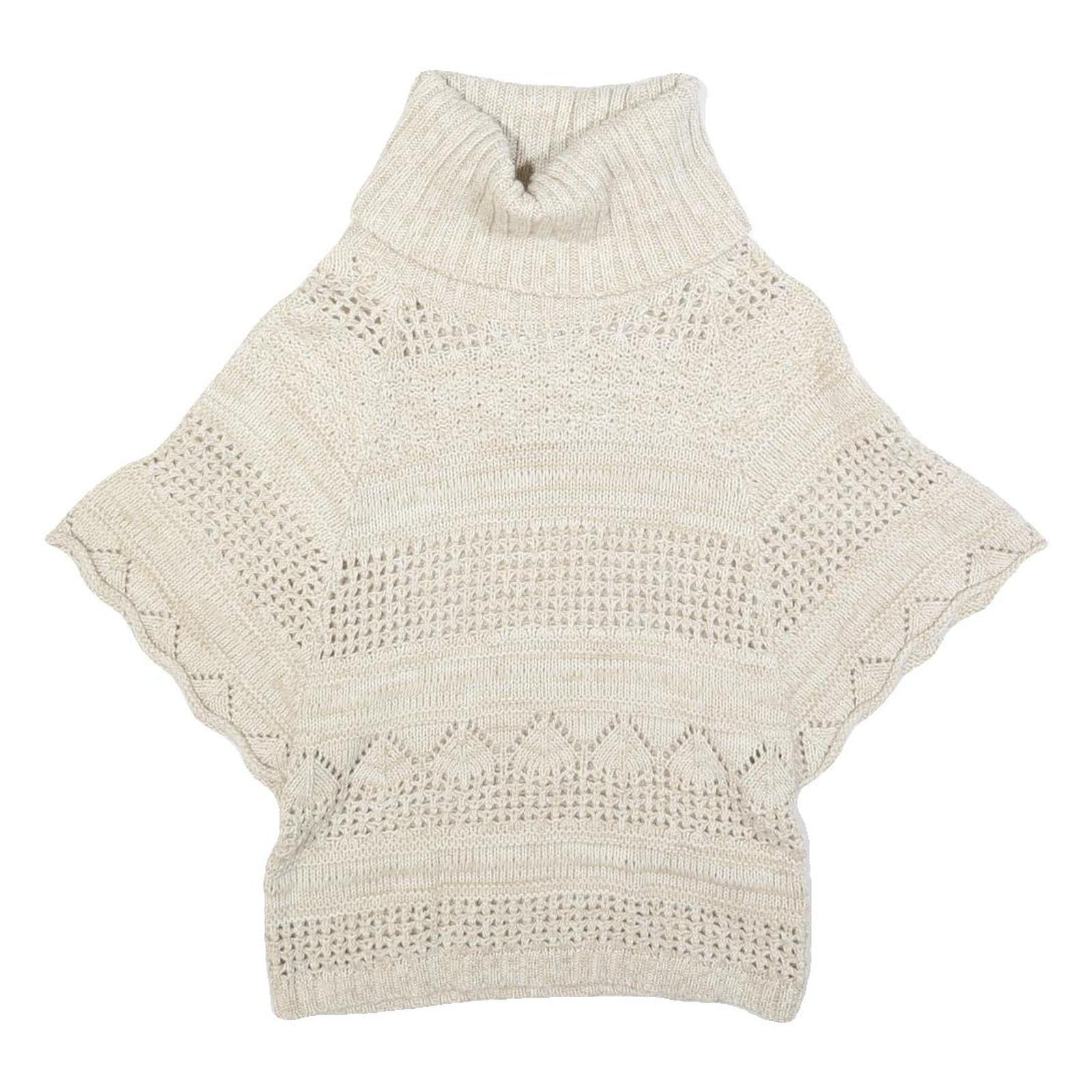 FAT FACE Womens Cream Plain Wool Blend Chunky Knit Roll Neck Jumper UK 10 Refurbished - N/A refurbished available on Cerqular