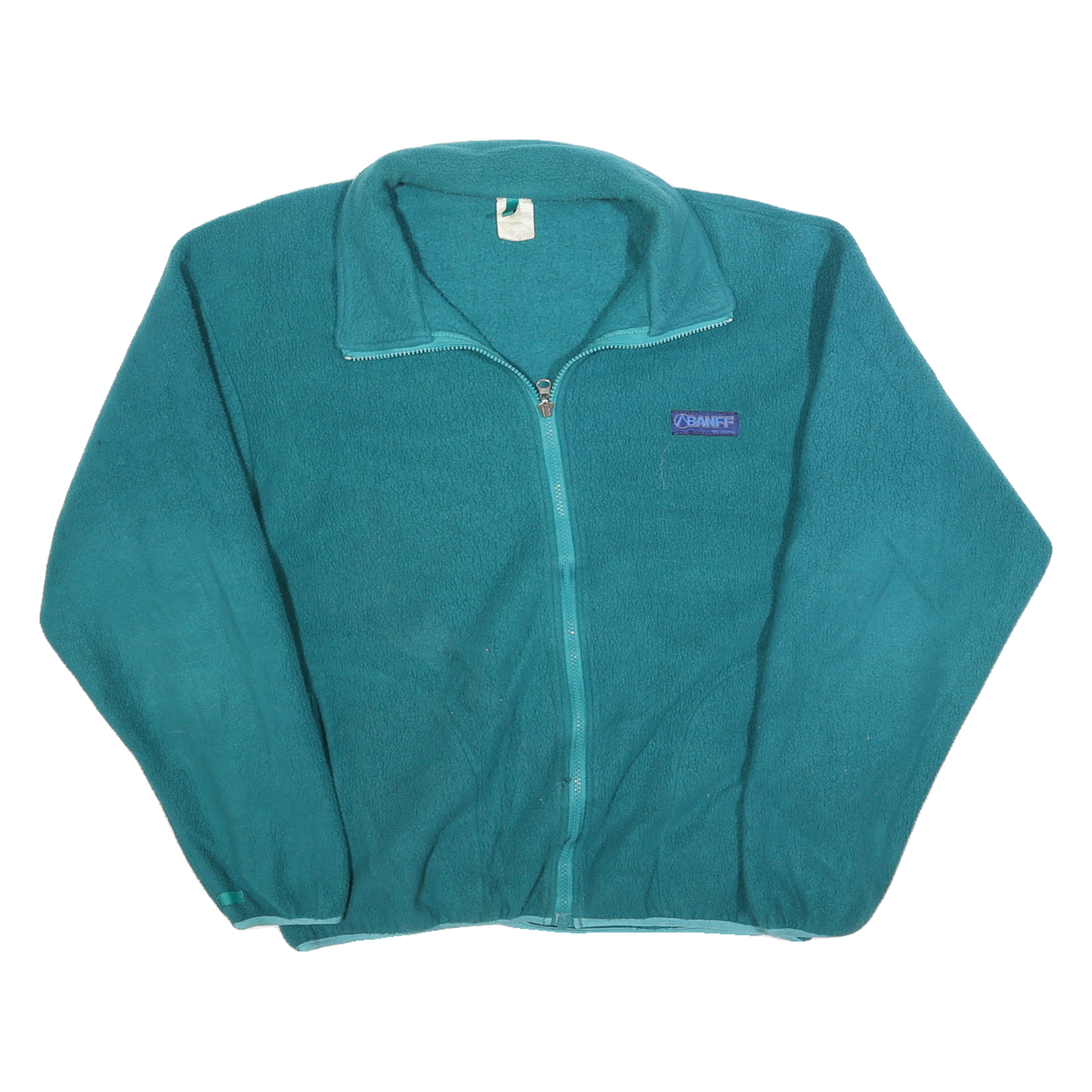 BANFF Womens Teal Plain Full Zip Polyester Jumper L Casual Warm Layer Refurbished - N/A refurbished available on Cerqular