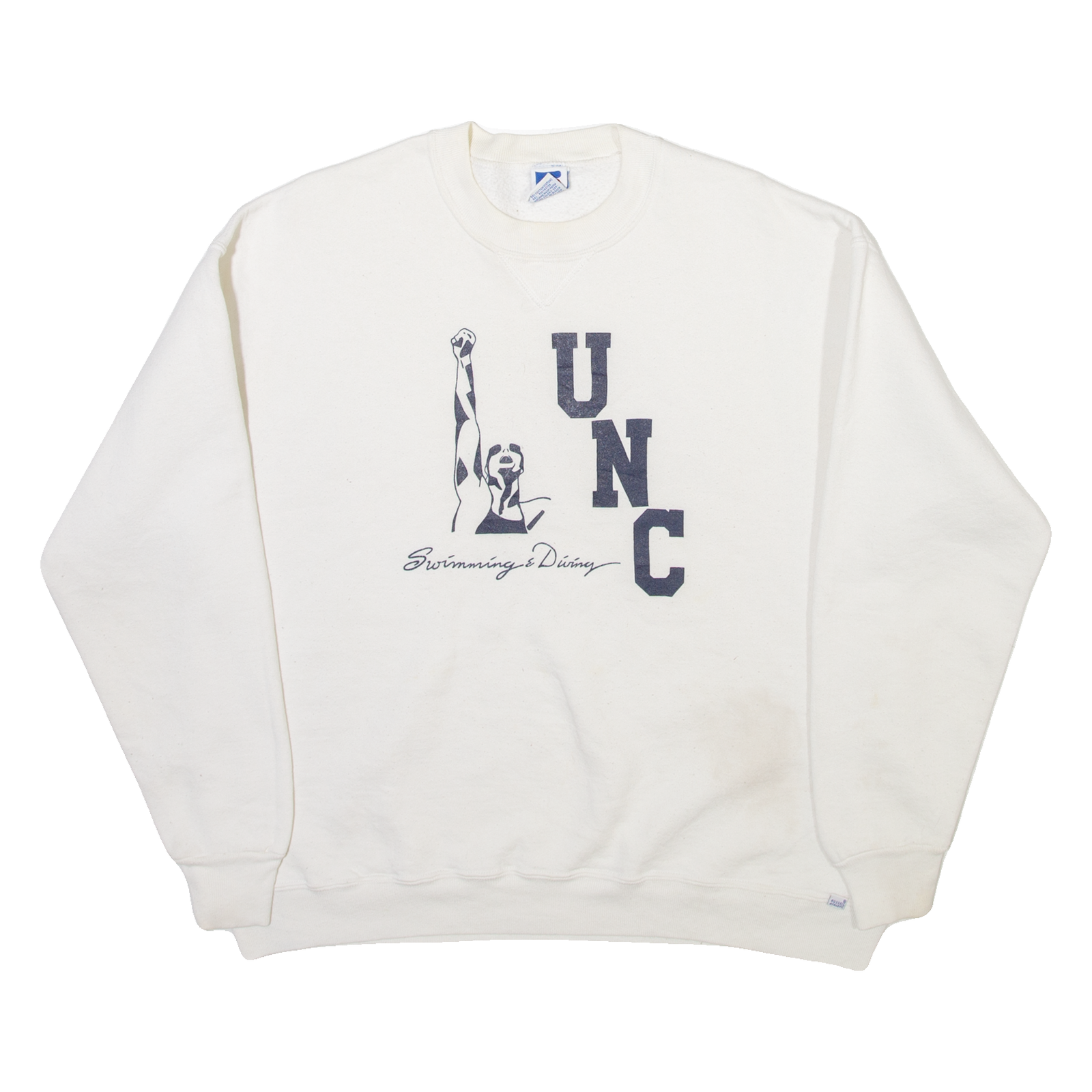 RUSSELL ATHLETIC Mens Sweatshirt Cream XL Refurbished - N/A refurbished available on Cerqular