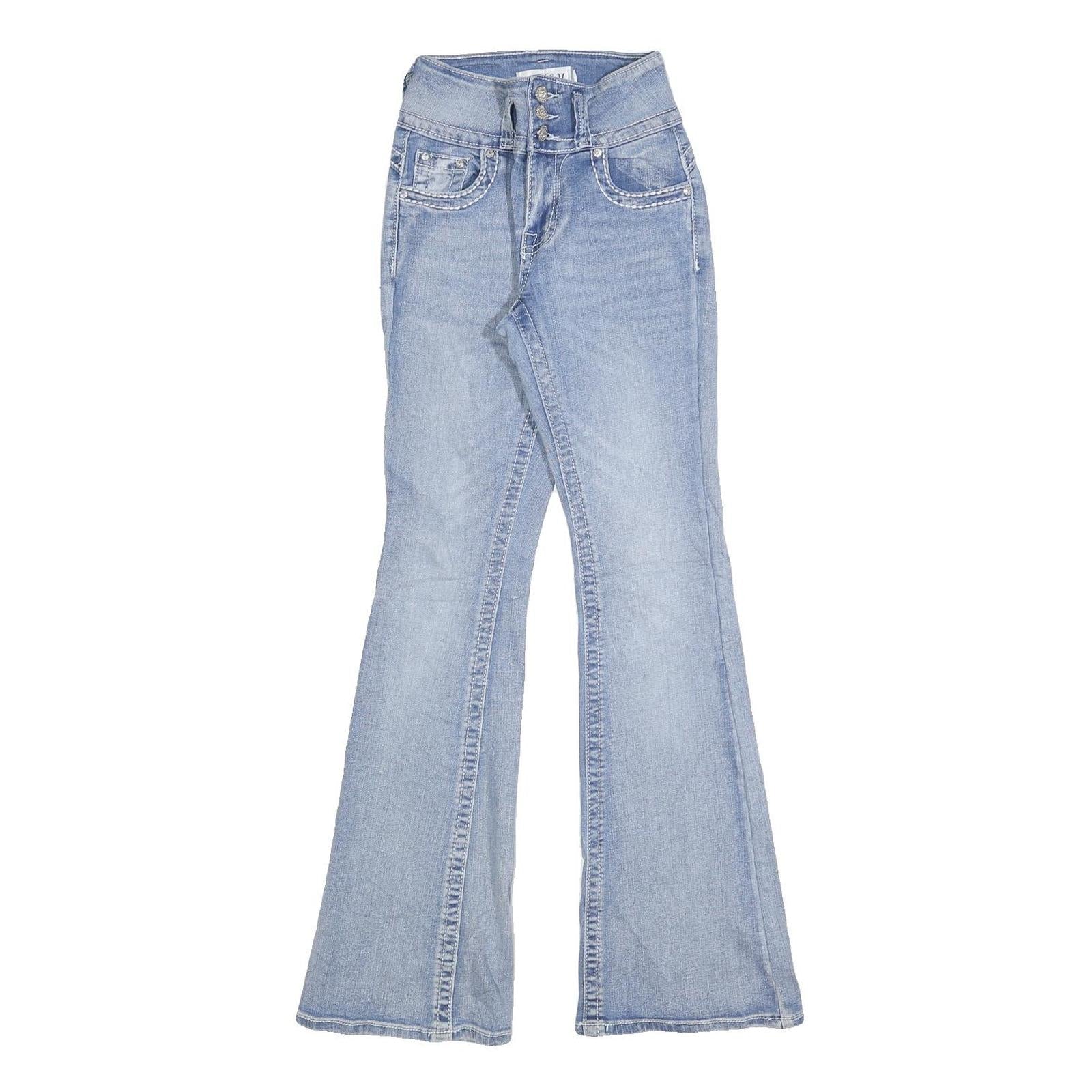 H&Y Womens Regular Fit Flared Denim Light Blue Cotton Blend Jeans W24 L30 Refurbished - N/A refurbished available on Cerqular