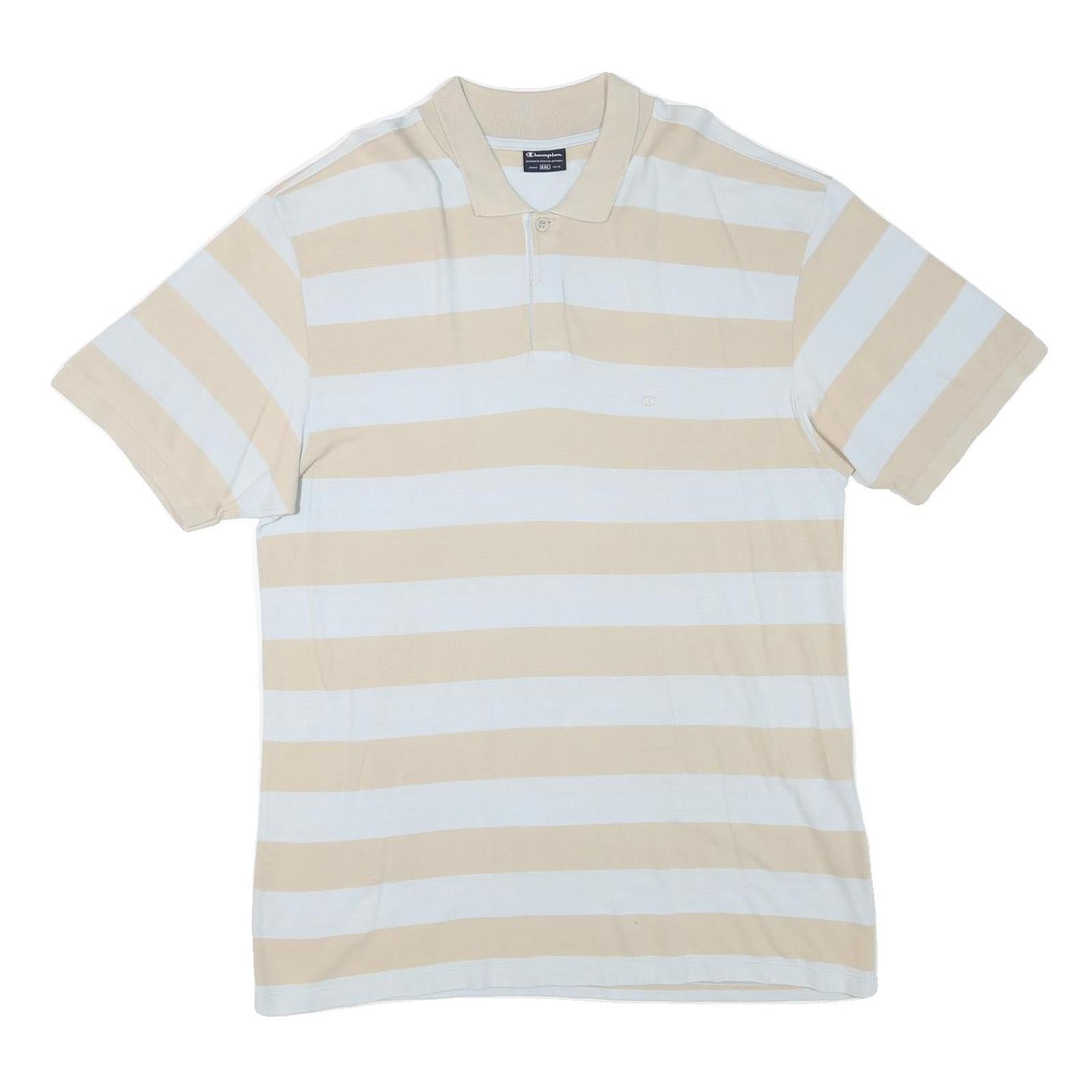 Buy CHAMPION Mens Beige & White Striped Short Sleeve Polo Shirt 2XL Cotton Blend Refurbished - $29.89 CHAMPION Mens Beige & White Striped Short Sleeve Polo Shirt 2XL Cotton Blend Refurbished - N/A refurbished available on Cerqular