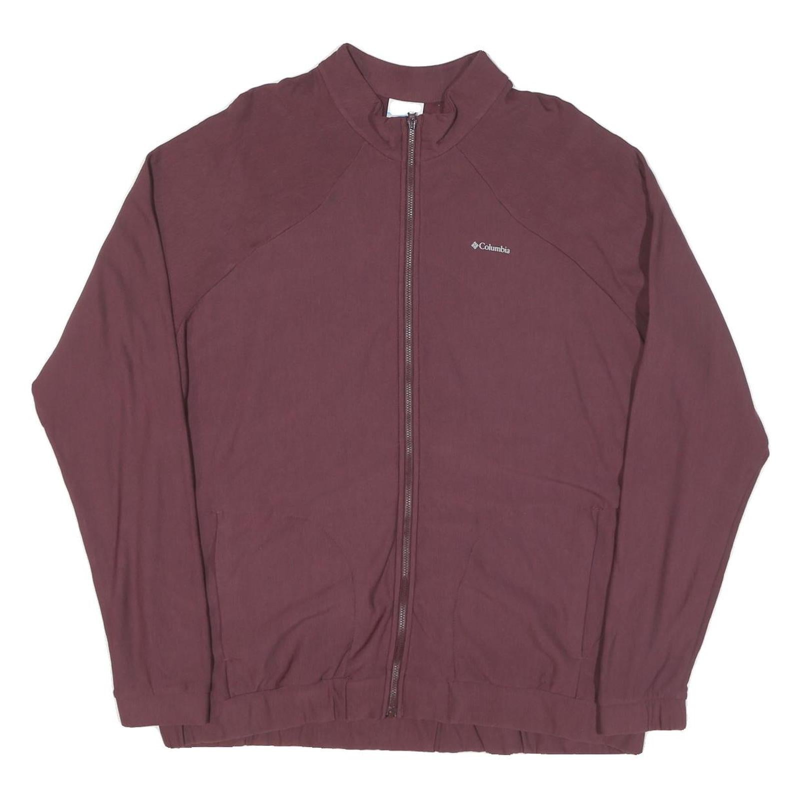 COLUMBIA Mens Maroon Jacket XL Polyester Blend Plain Zip Outdoor Casual Refurbished - N/A refurbished available on Cerqular