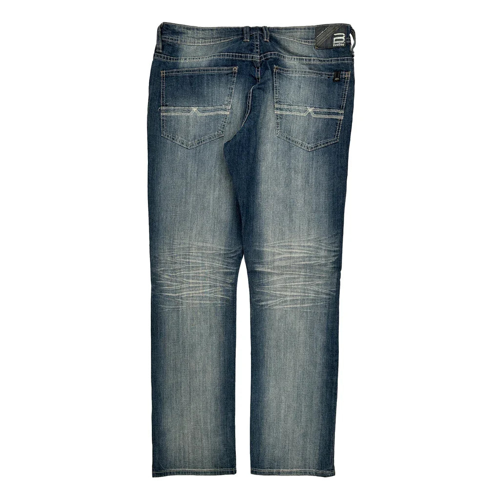 Evan X Slim Jeans - 36W 32L Blue Denim Refurbished - Thrifted (note: this is a term often used to describe second- refurbished available on Cerqular