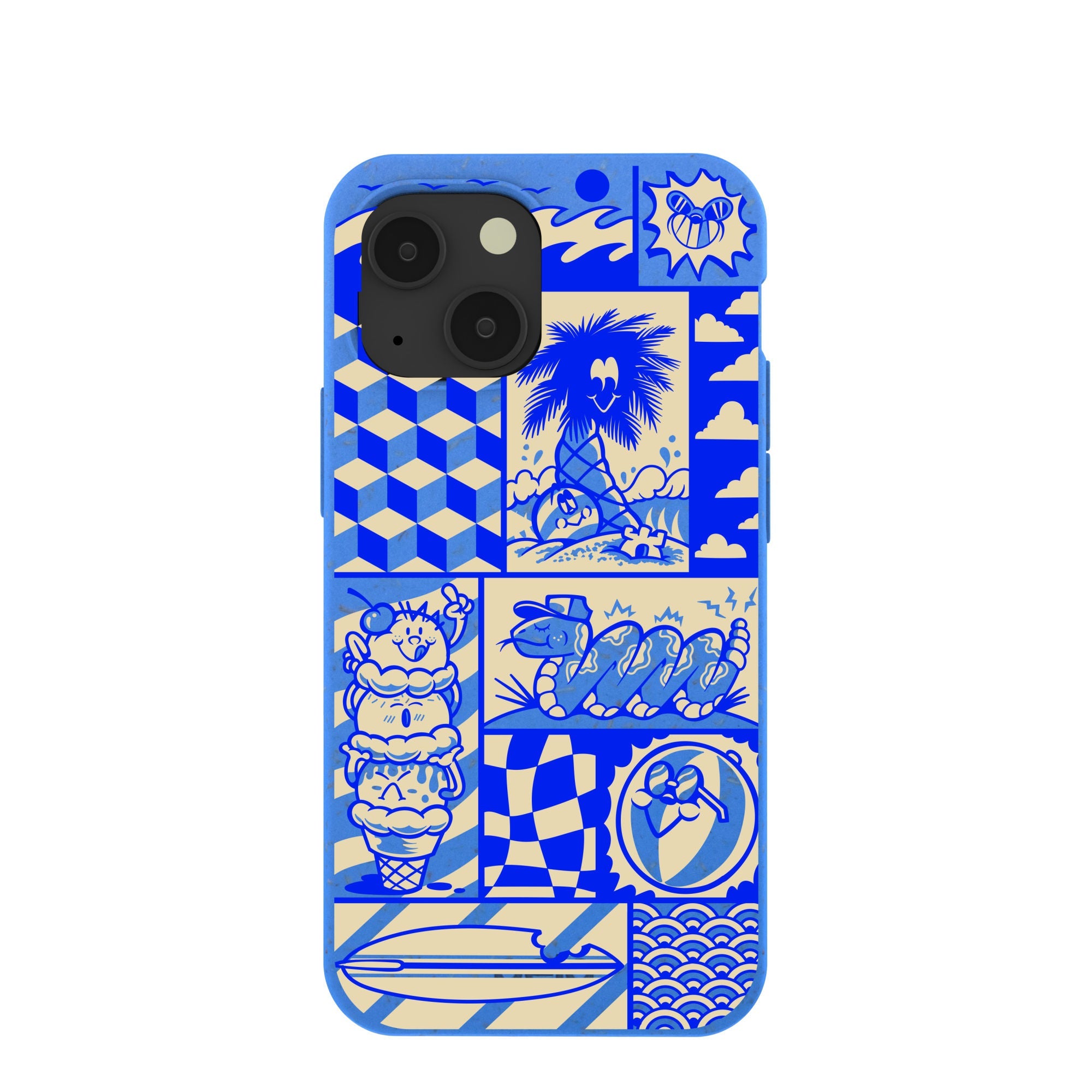 Electric Blue Summer Blues iPhone 13 Mini Case Refurbished - Pela Case refurbished available on Cerqular