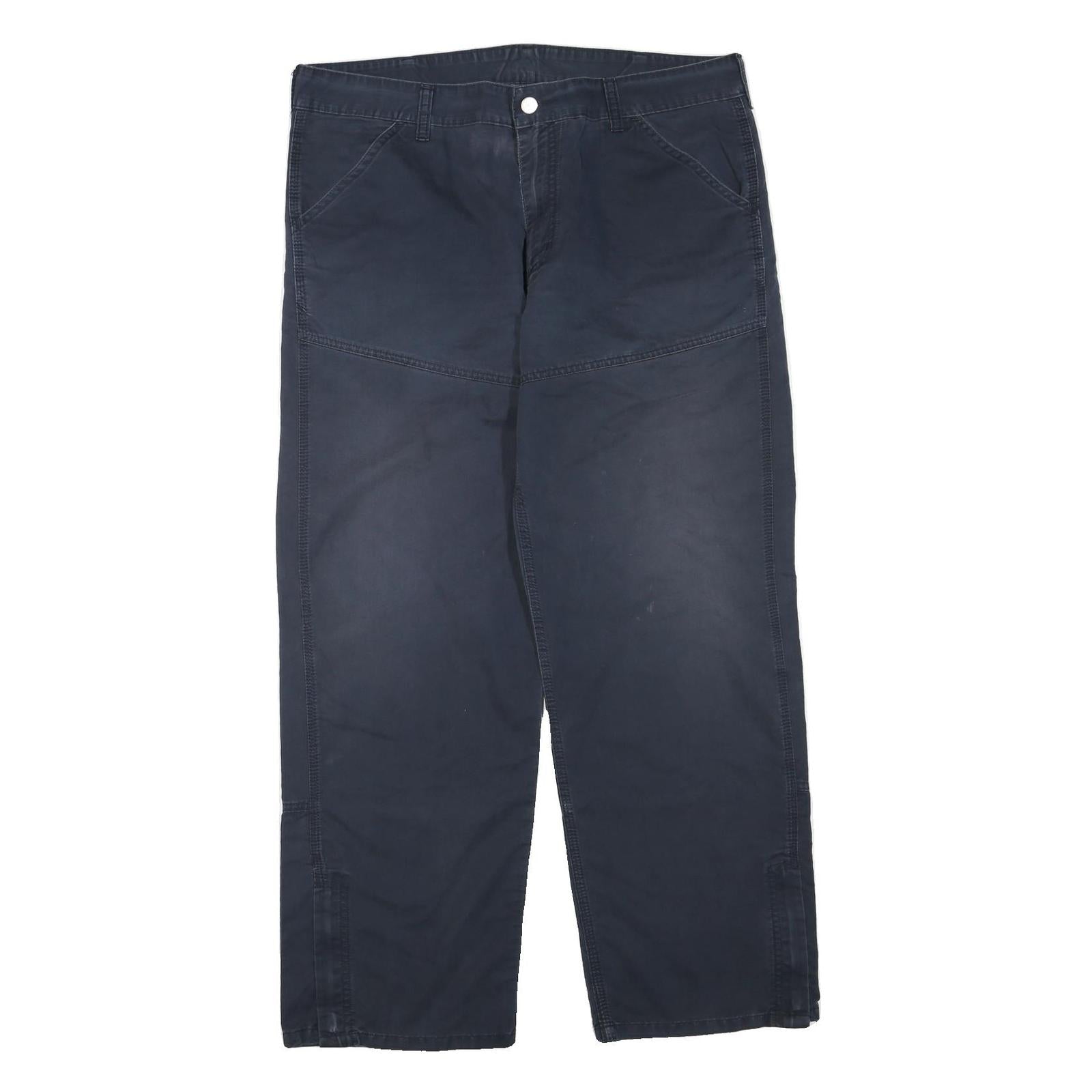 CARHARTT Womens Cotton Blend Navy Regular Fit Straight Leg Trousers W36 L30 Refurbished - N/A refurbished available on Cerqular