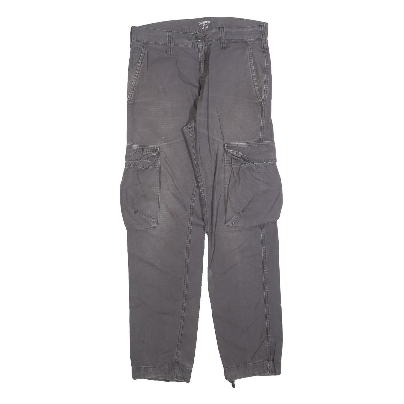 CARHARTT Mens Cotton Blend Grey Relaxed Cargo Trousers W30 L32 Utility Workwear Refurbished - N/A refurbished available on Cerqular