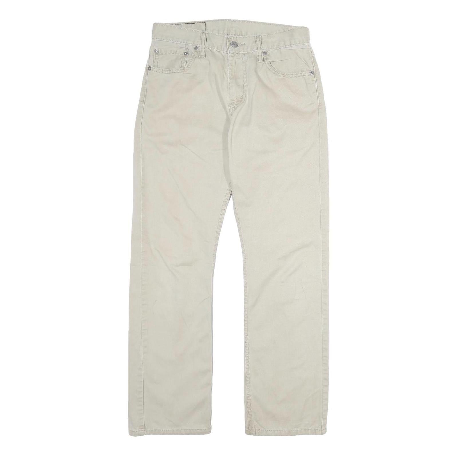 LEVI'S Mens Cotton Beige Regular Straight Trousers W28 L29 Classic Casual Zip Refurbished - N/A refurbished available on Cerqular