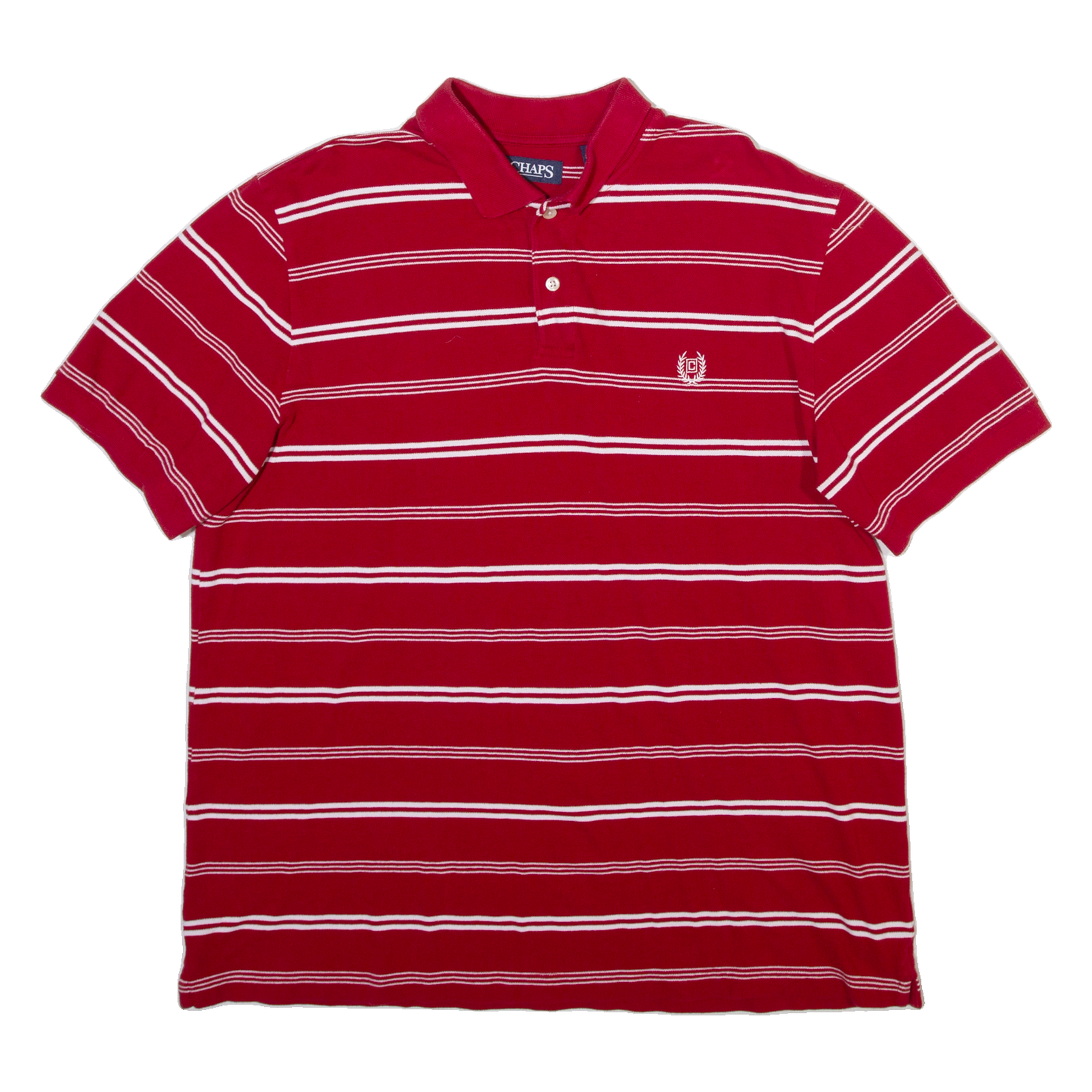 CHAPS Mens Polo Shirt Red Striped XL Refurbished - N/A refurbished available on Cerqular