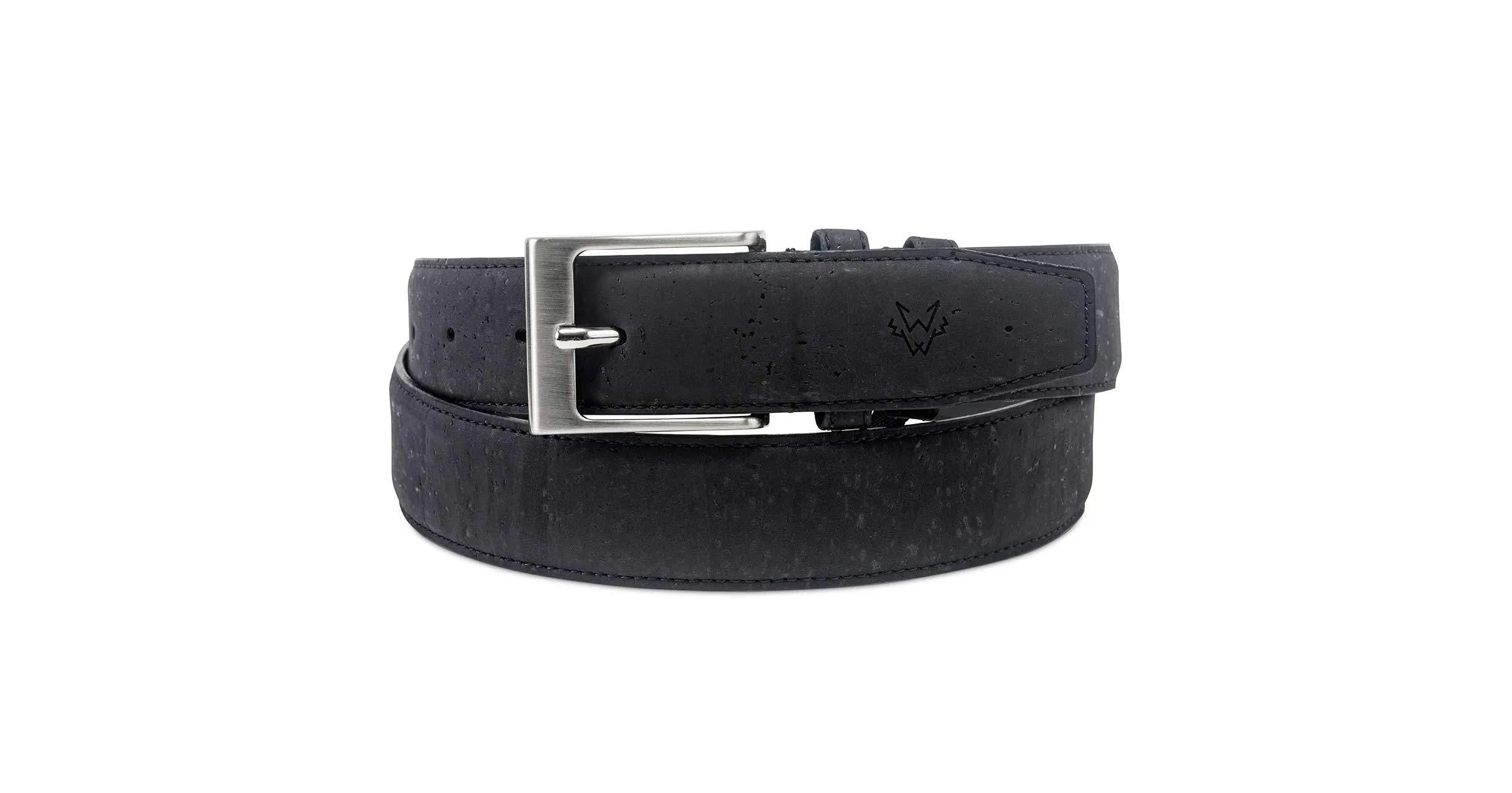 Cork Belt in Black | Size: M: (34.25″ to 40″) Refurbished - Watson & Wolfe refurbished available on Cerqular