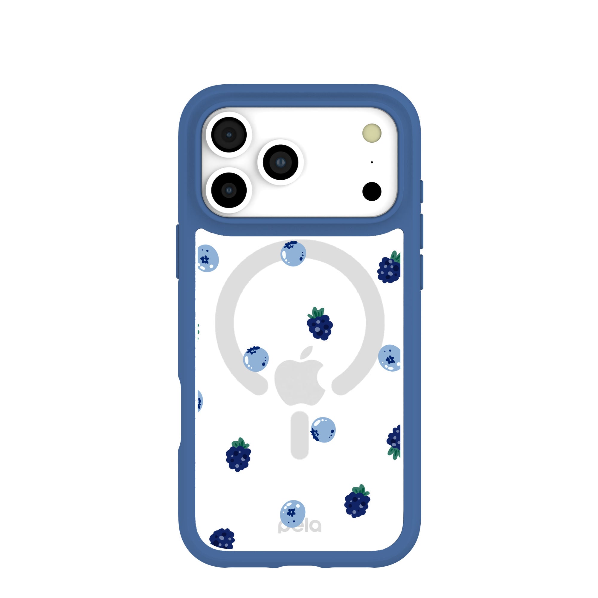 Clear Black and Blue iPhone 17 Pro Max Case With True Blue Ridge (MagSafe included) Refurbished - Pela Case refurbished available on Cerqular