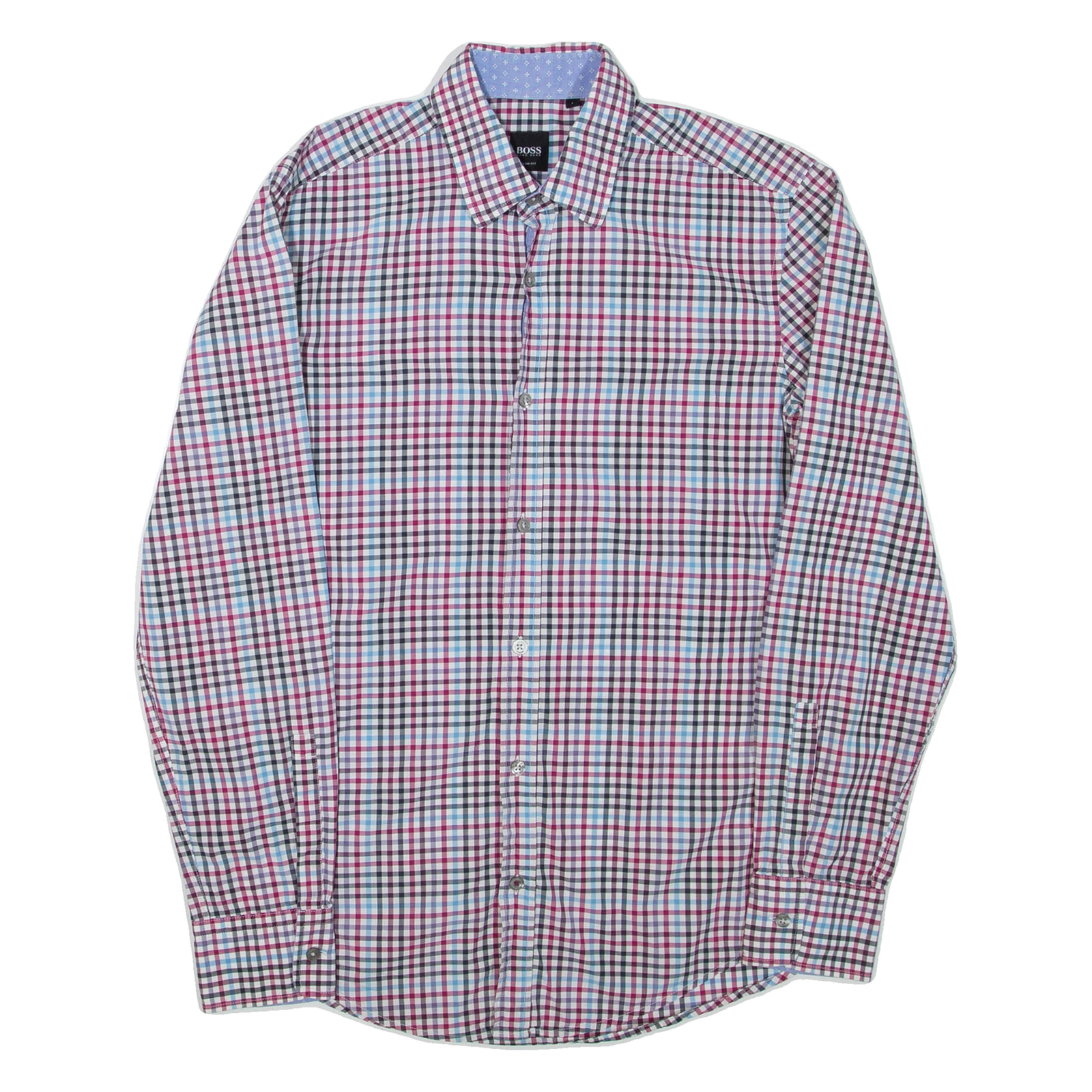 BOSS HUGO BOSS Slim Fit Mens Shirt Red Check Long Sleeve S Refurbished - N/A refurbished available on Cerqular