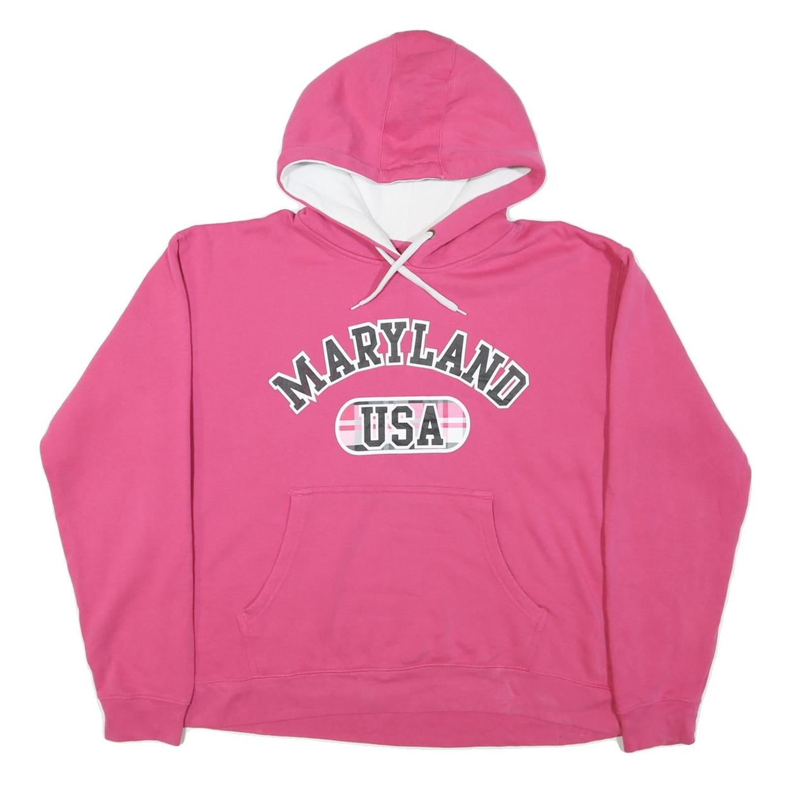 AMERICAN CROWN Womens Pink Maryland USA Pullover Hoodie XL Cotton Blend Refurbished - N/A refurbished available on Cerqular