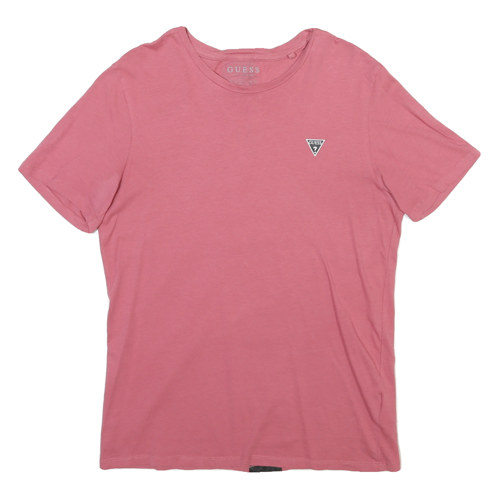GUESS Mens Pink Crew Neck Short Sleeve T-Shirt M Cotton Blend Logo Print Refurbished - N/A refurbished available on Cerqular