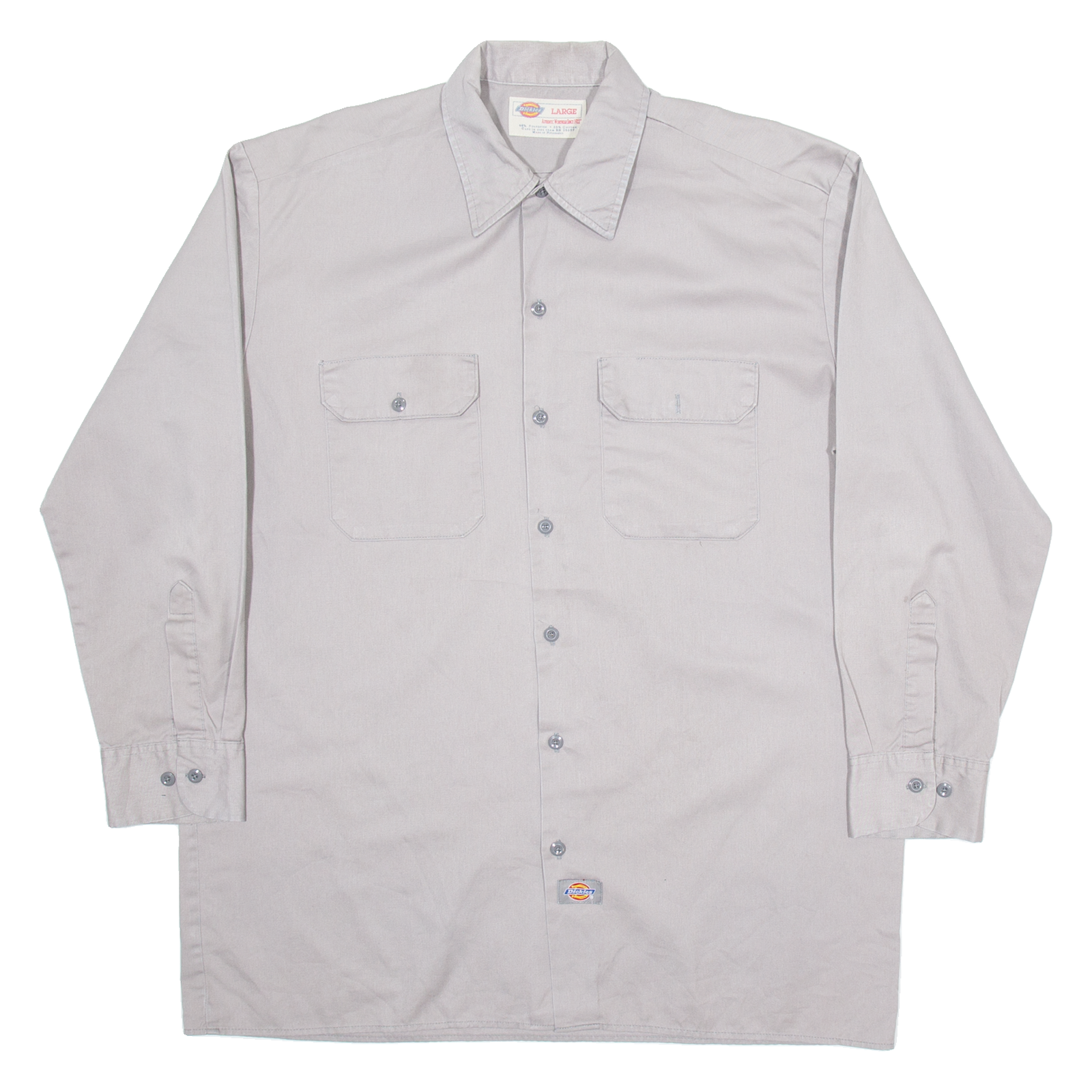 DICKIES Mens Worker Shirt Grey Long Sleeve L Refurbished - N/A refurbished available on Cerqular
