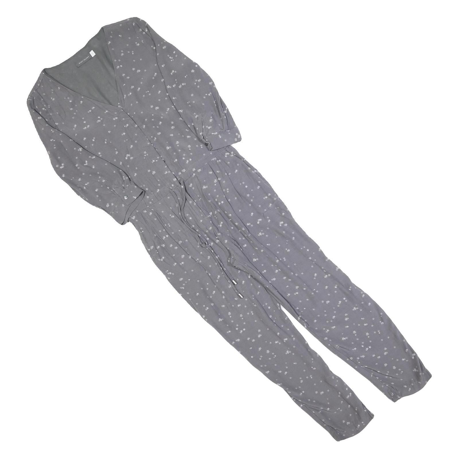 MINT VELVET Womens Grey Playsuit Star Print Long Sleeve UK 10 Polyester Blend Refurbished - N/A refurbished available on Cerqular