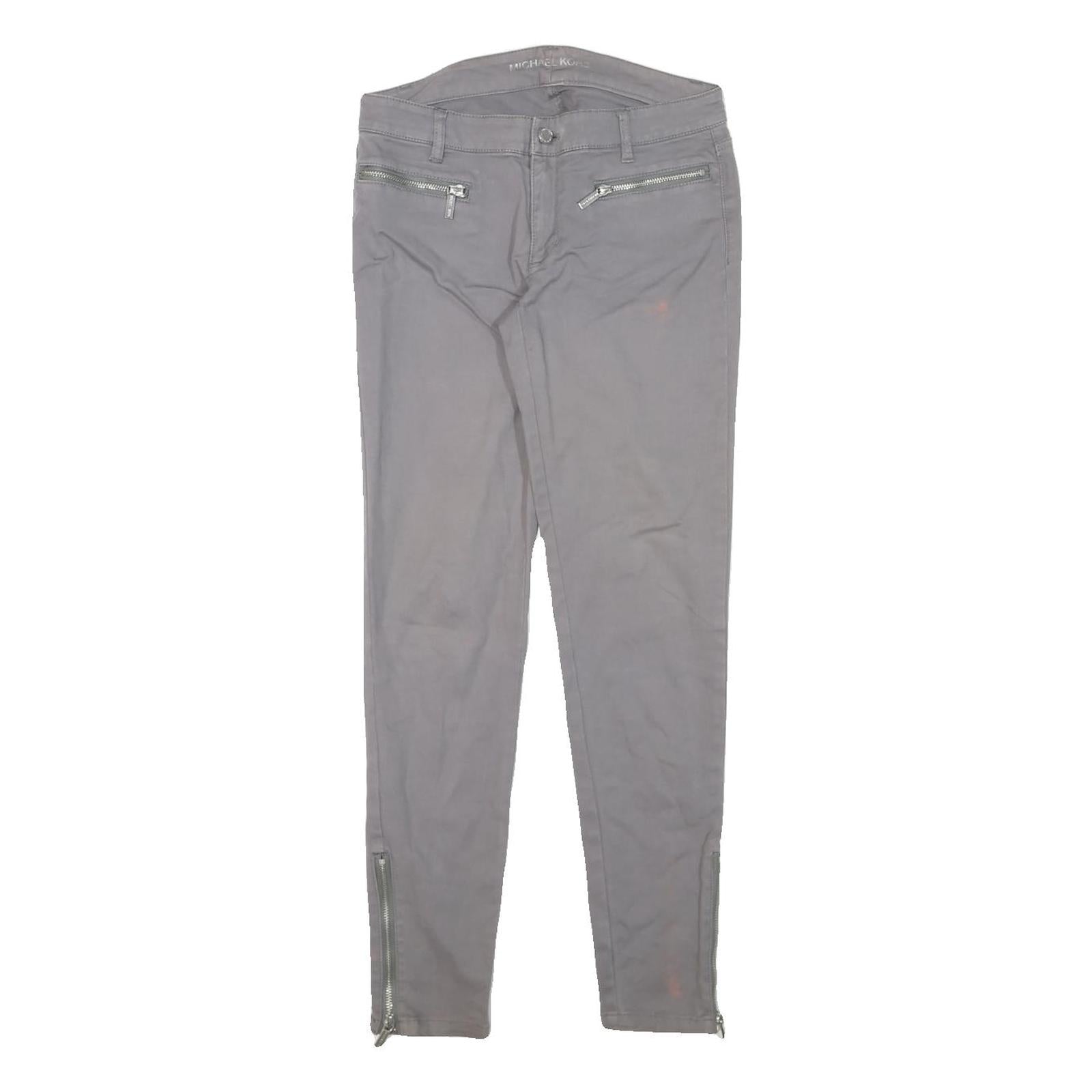 Buy MICHAEL KORS Womens Cotton Blend Grey Slim Skinny Trousers W28 L29 Zip Pocketed Refurbished - $58.49 MICHAEL KORS Womens Cotton Blend Grey Slim Skinny Trousers W28 L29 Zip Pocketed Refurbished - N/A refurbished available on Cerqular