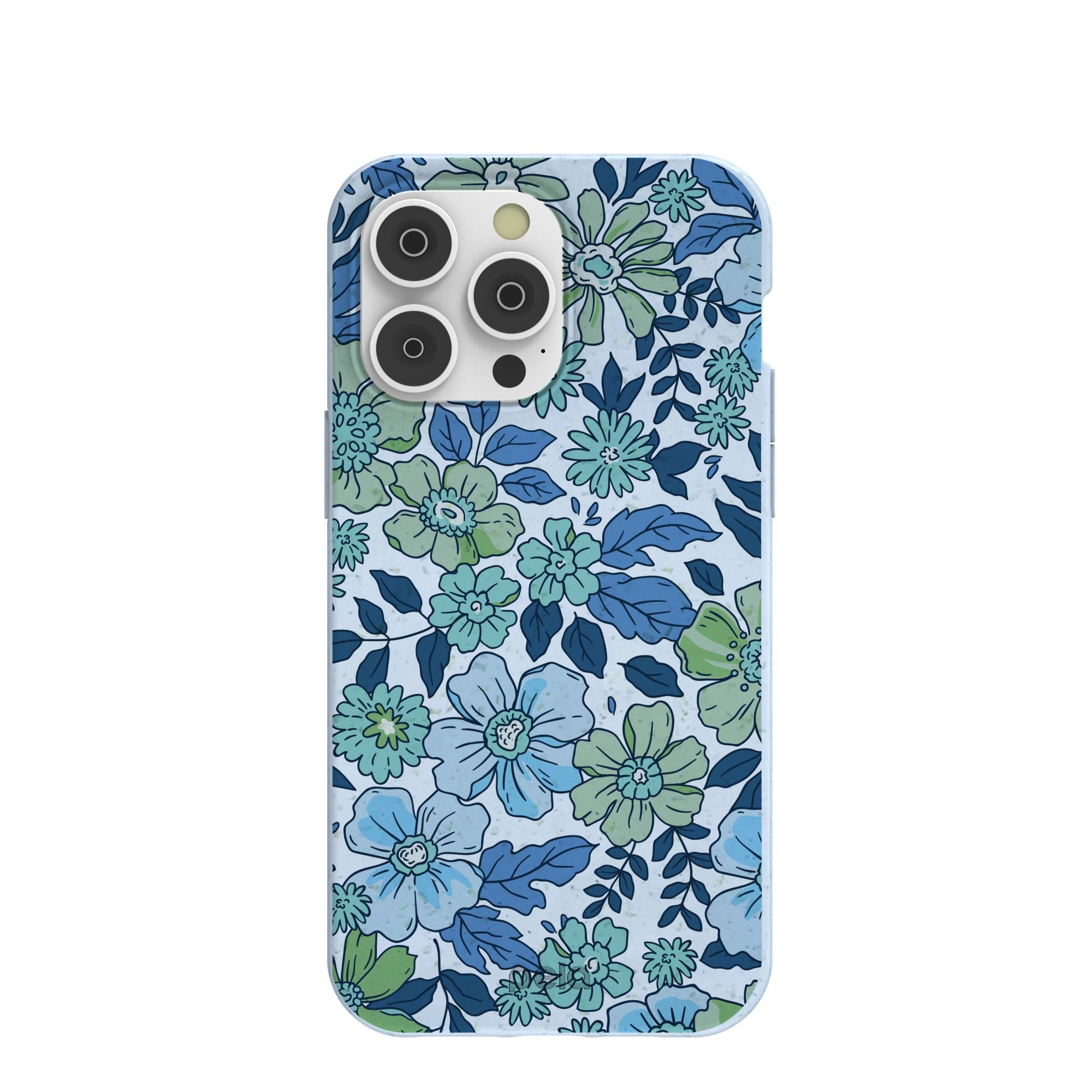 Powder Blue Liberty Florals iPhone 14 Pro Max Case Refurbished - Pela Case refurbished available on Cerqular
