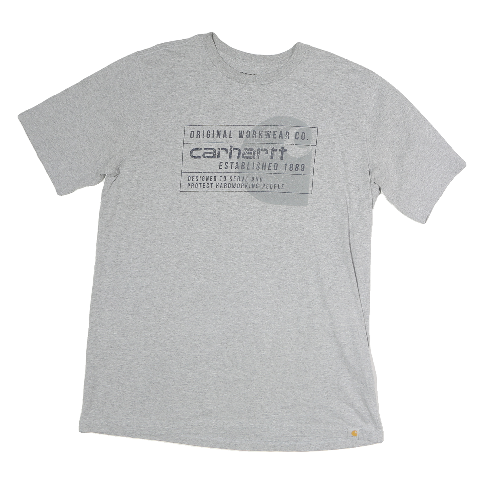 CARHARTT Mens Grey Graphic T-Shirt L Short Sleeve Crew Neck Original Workwear Refurbished - N/A refurbished available on Cerqular