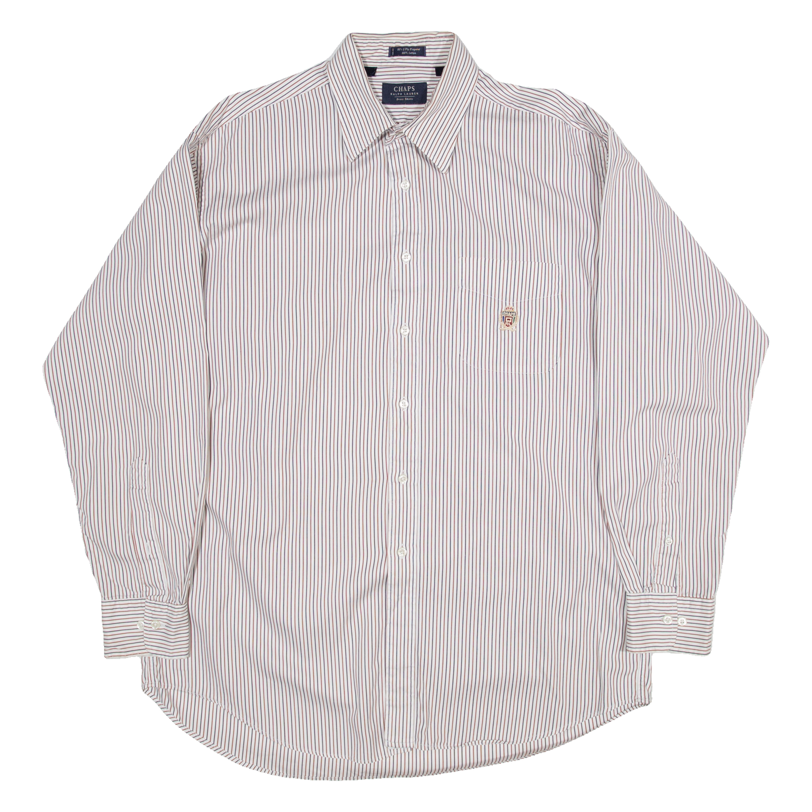 CHAPS Mens Shirt White Striped Long Sleeve XL Refurbished - N/A refurbished available on Cerqular