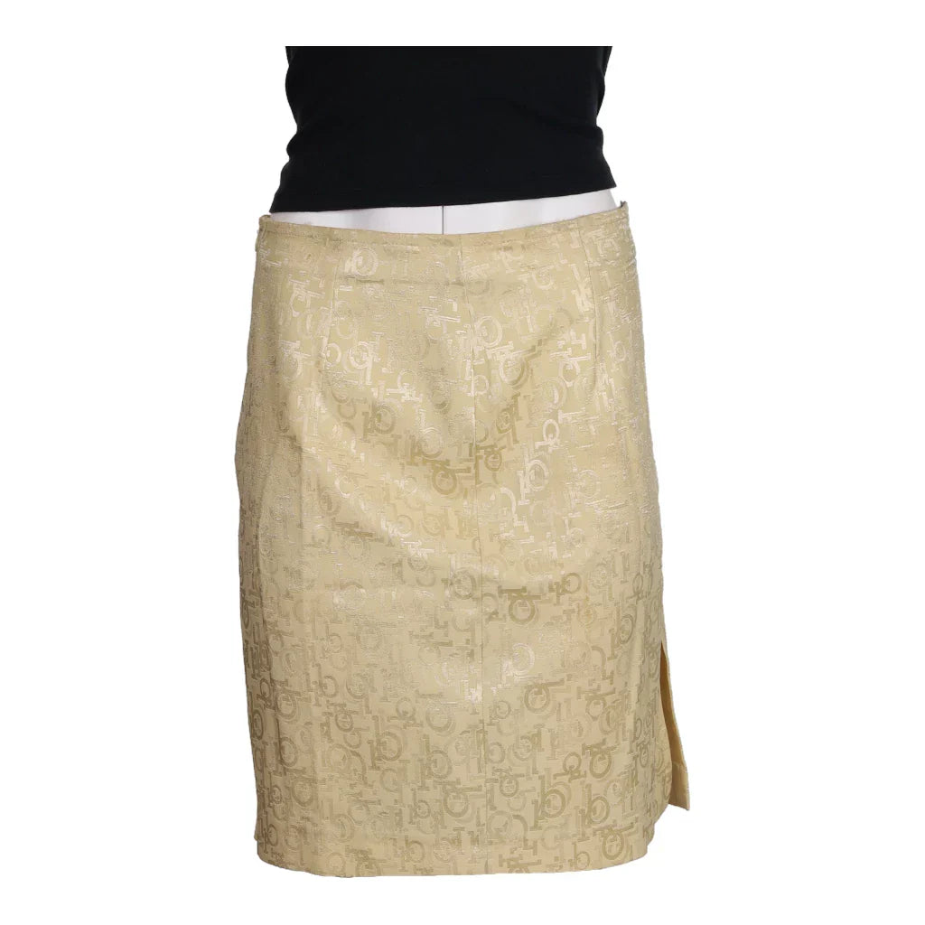 Roccobarocco Midi Skirt - 30W UK 10 Cream Nylon Refurbished - Thrifted (note: this is a term often used to describe second- refurbished available on Cerqular