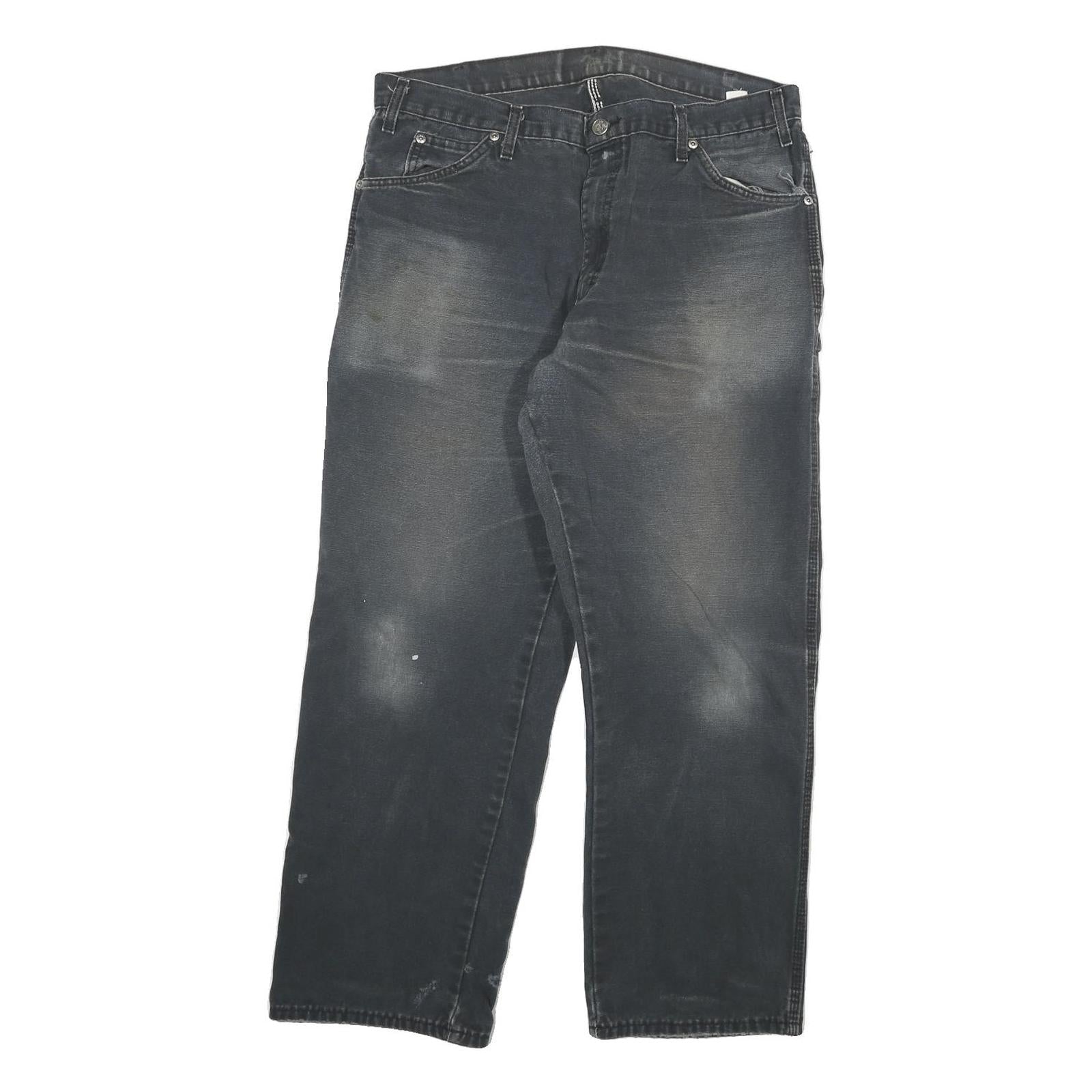DICKIES Mens Regular Fit Black Denim Jeans W34 L28 Relaxed Zip Cotton Blend Refurbished - N/A refurbished available on Cerqular