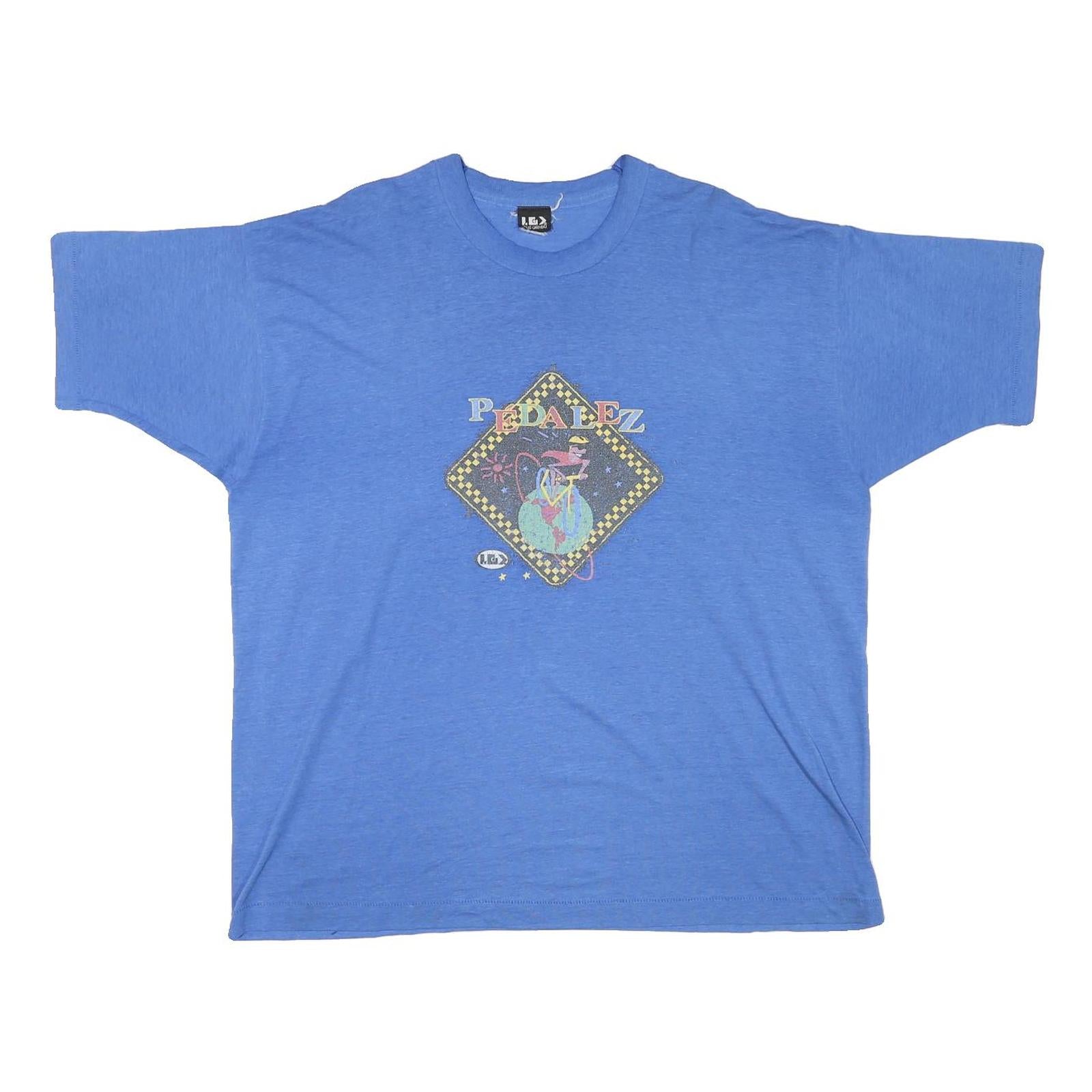 LG Mens Blue Graphic T-Shirt L Short Sleeve Crew Neck Cotton Blend Refurbished - N/A refurbished available on Cerqular