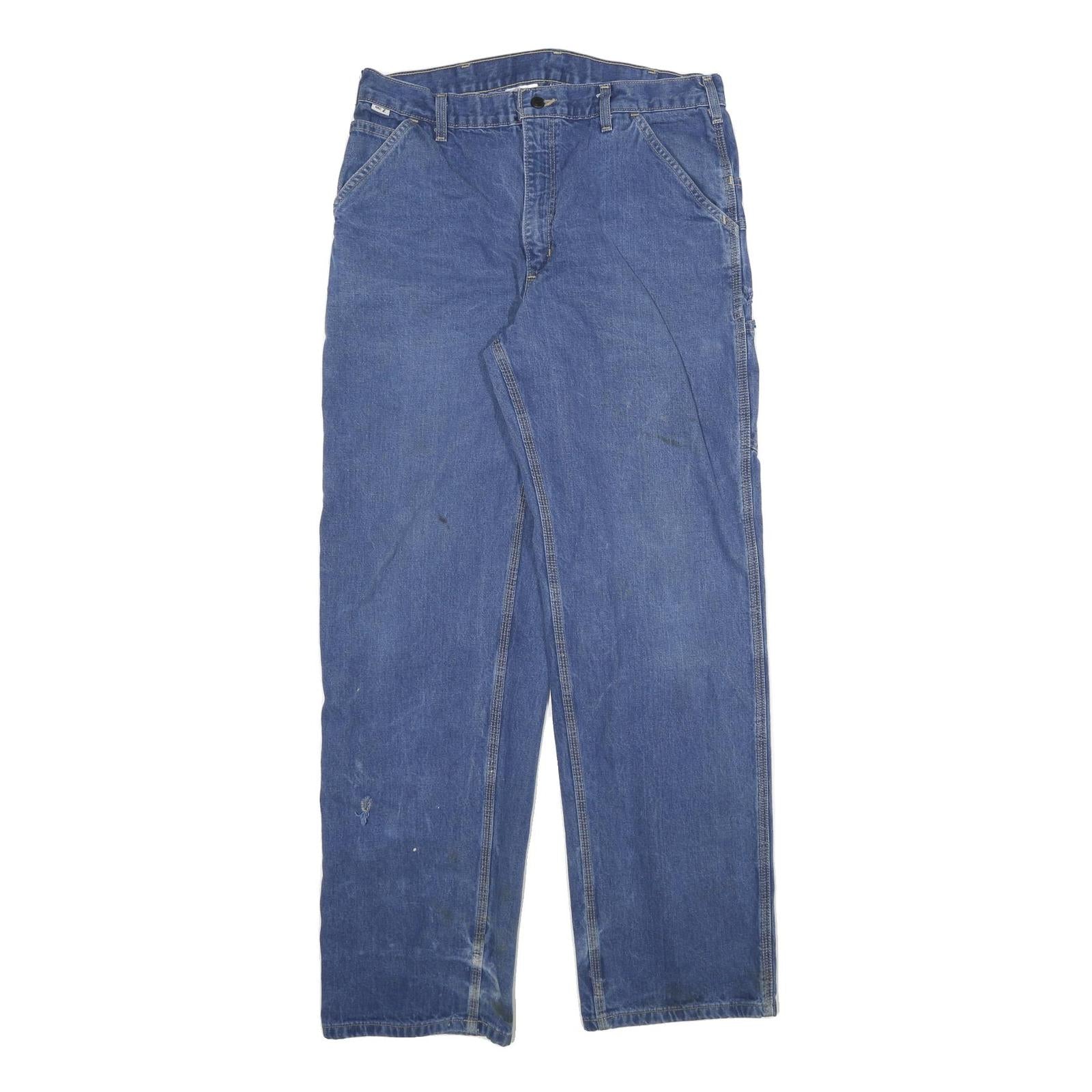 CARHARTT Mens Relaxed Blue Denim W36 L34 Workwear Zip Closure Casual Jeans Refurbished - N/A refurbished available on Cerqular