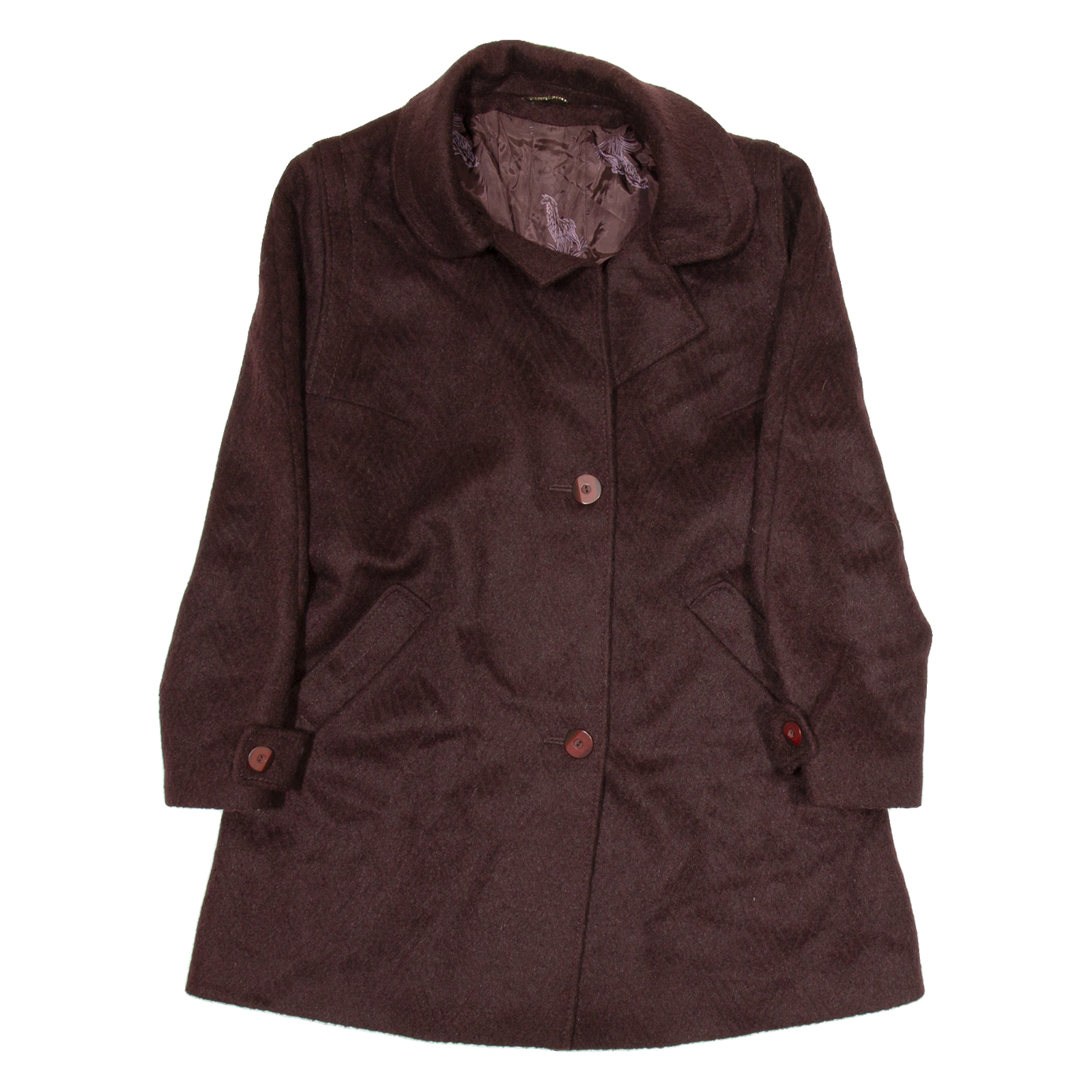 Womens Overcoat Jacket Purple Wool M Refurbished - N/A refurbished available on Cerqular