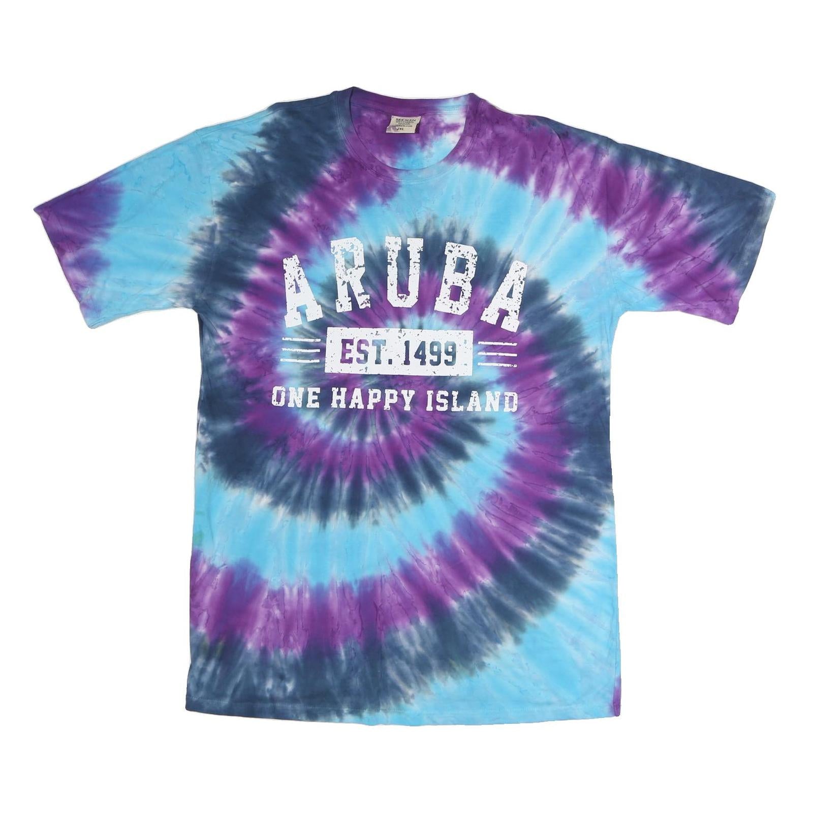 SEAMAN Mens Blue & Purple Tie Dye Graphic T-Shirt 2XL Short Sleeve Crew Neck Refurbished - N/A refurbished available on Cerqular