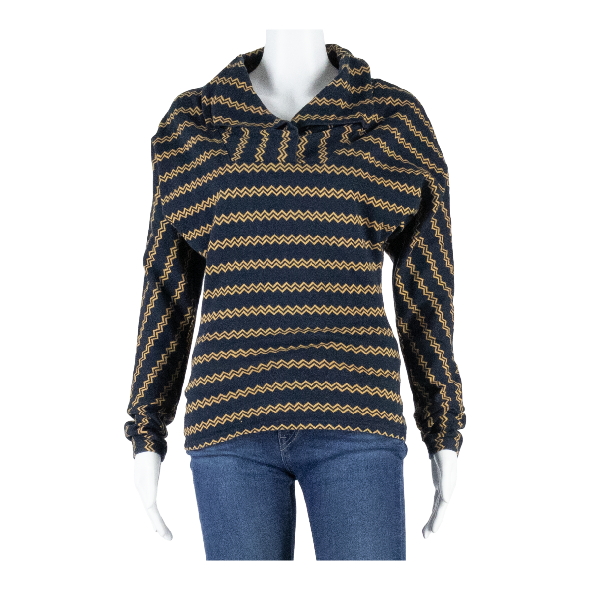 KONSTANTIN MODE Womens Top Blue Collared Long Sleeve Striped M Refurbished - N/A refurbished available on Cerqular