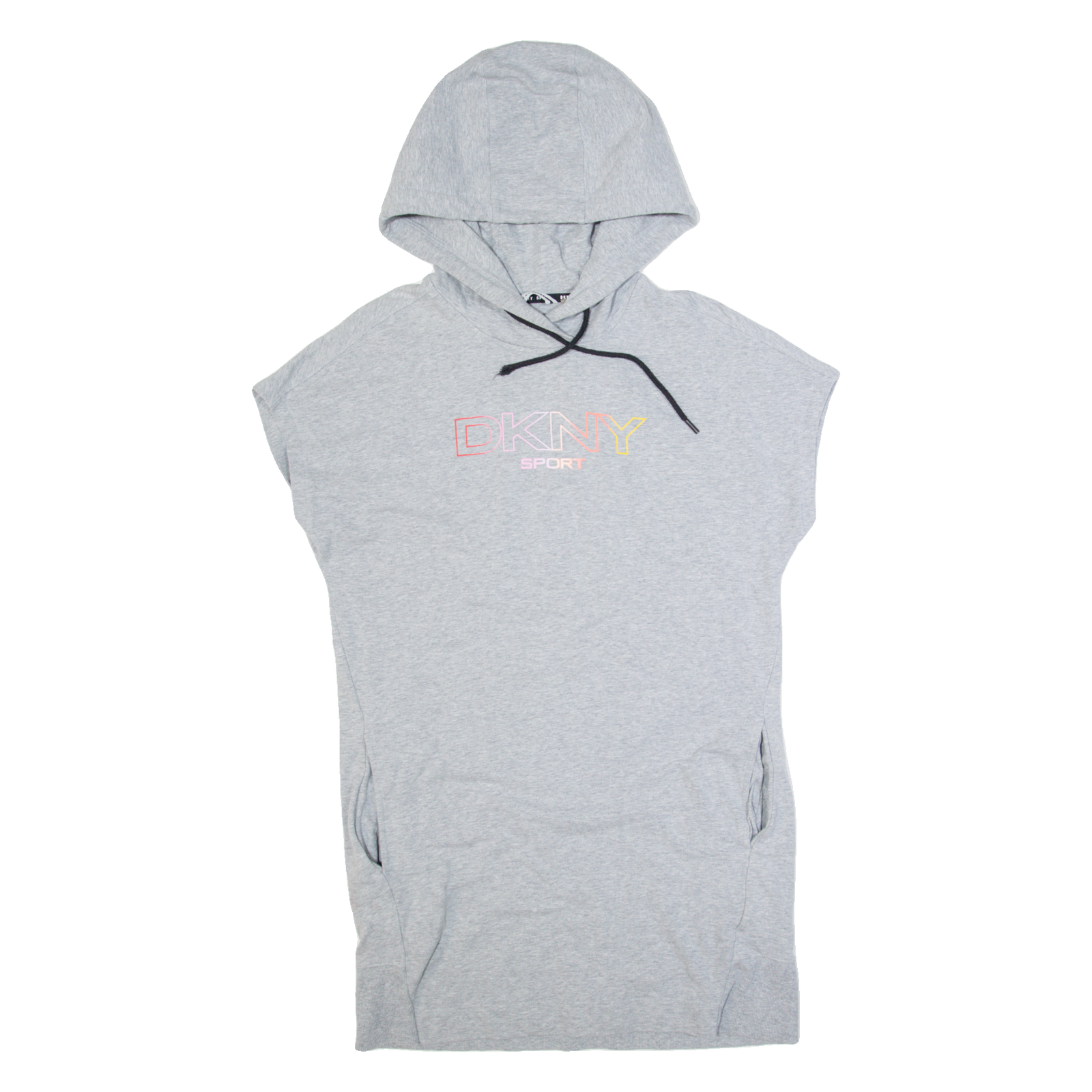 DKNY Hooded Oversized Womens Jumper Dress Grey Short Sleeve Knee Length S Refurbished - N/A refurbished available on Cerqular