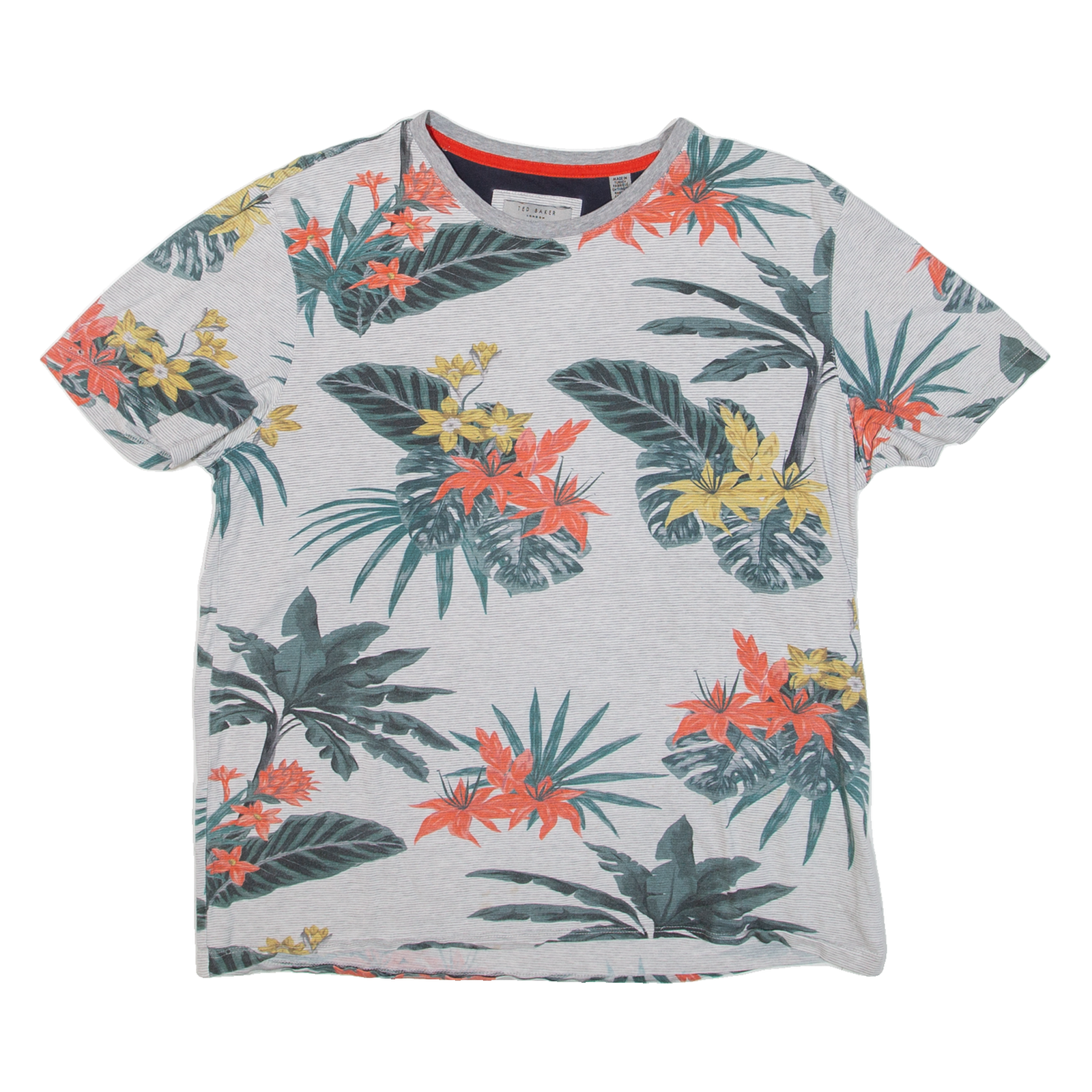 TED BAKER Floral Womens T-Shirt Grey S Refurbished - N/A refurbished available on Cerqular