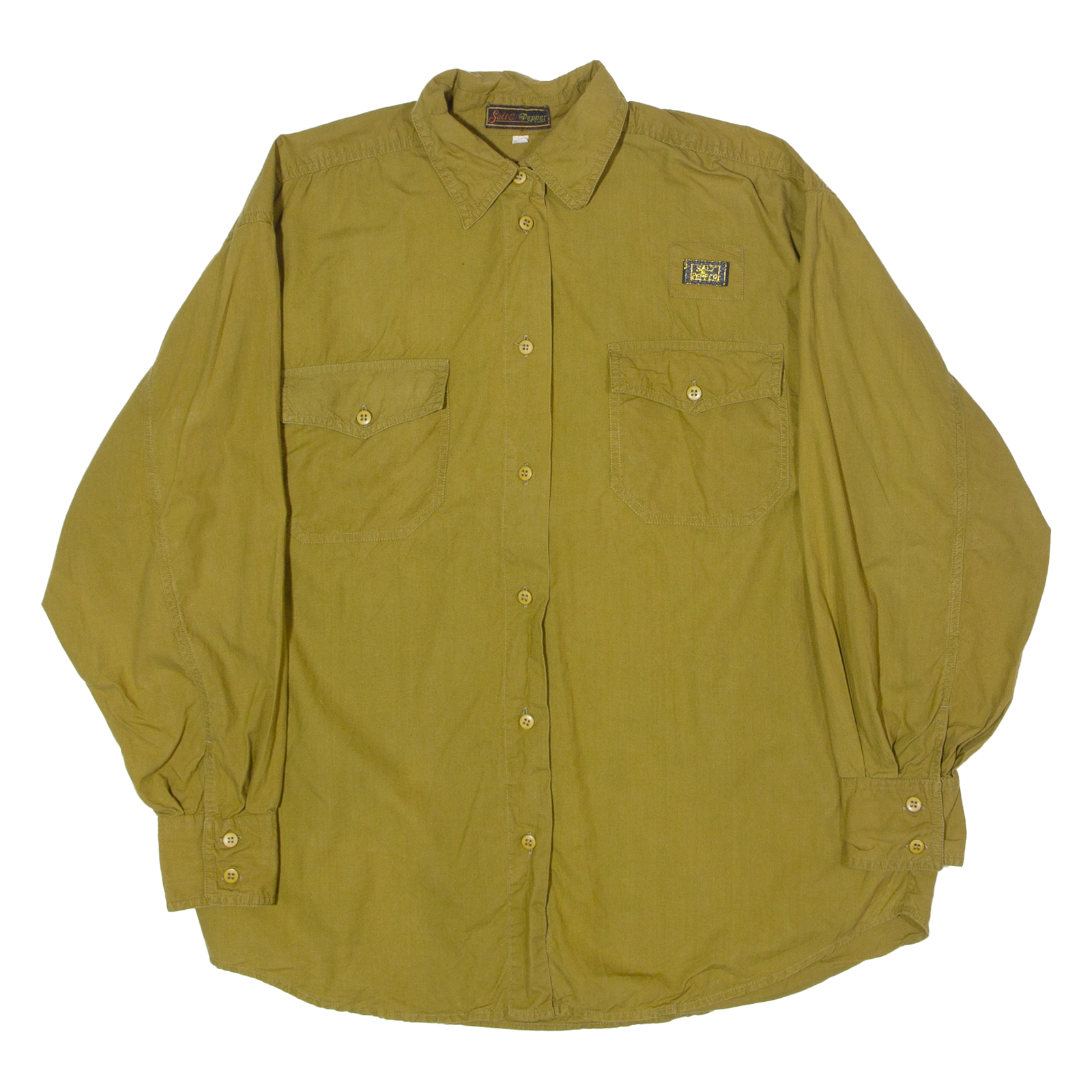SALT AND PEPPER Womens Plain Shirt Green 90s Long Sleeve S Refurbished - N/A refurbished available on Cerqular