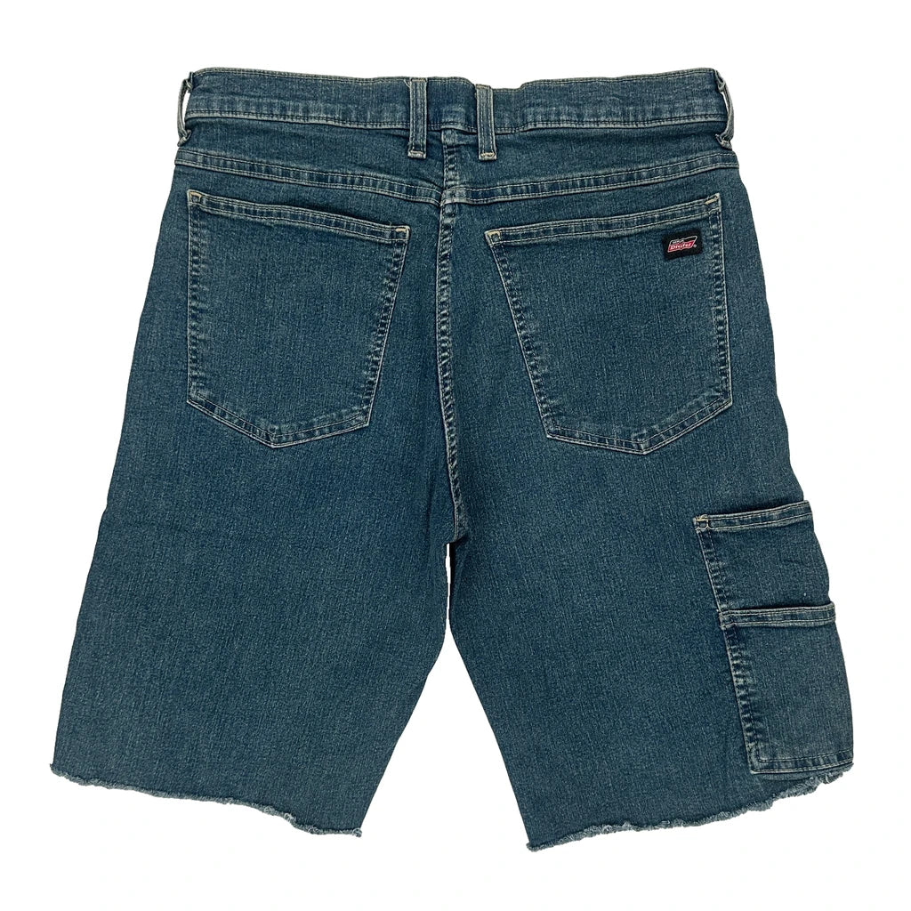 Dickies Denim Shorts - 34W 10L Blue Denim Refurbished - Thrifted (note: this is a term often used to describe second- refurbished available on Cerqular