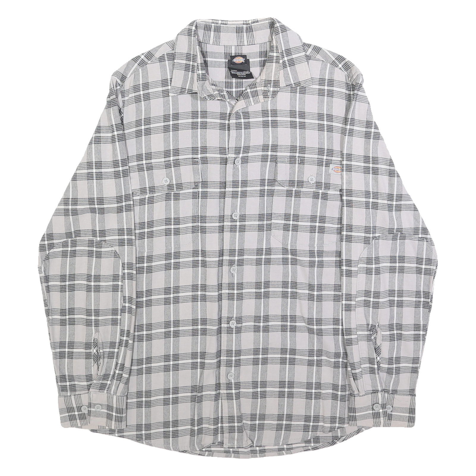 DICKIES Mens White & Grey Checked Cotton Blend Shirt M Workwear Casual Refurbished - N/A refurbished available on Cerqular