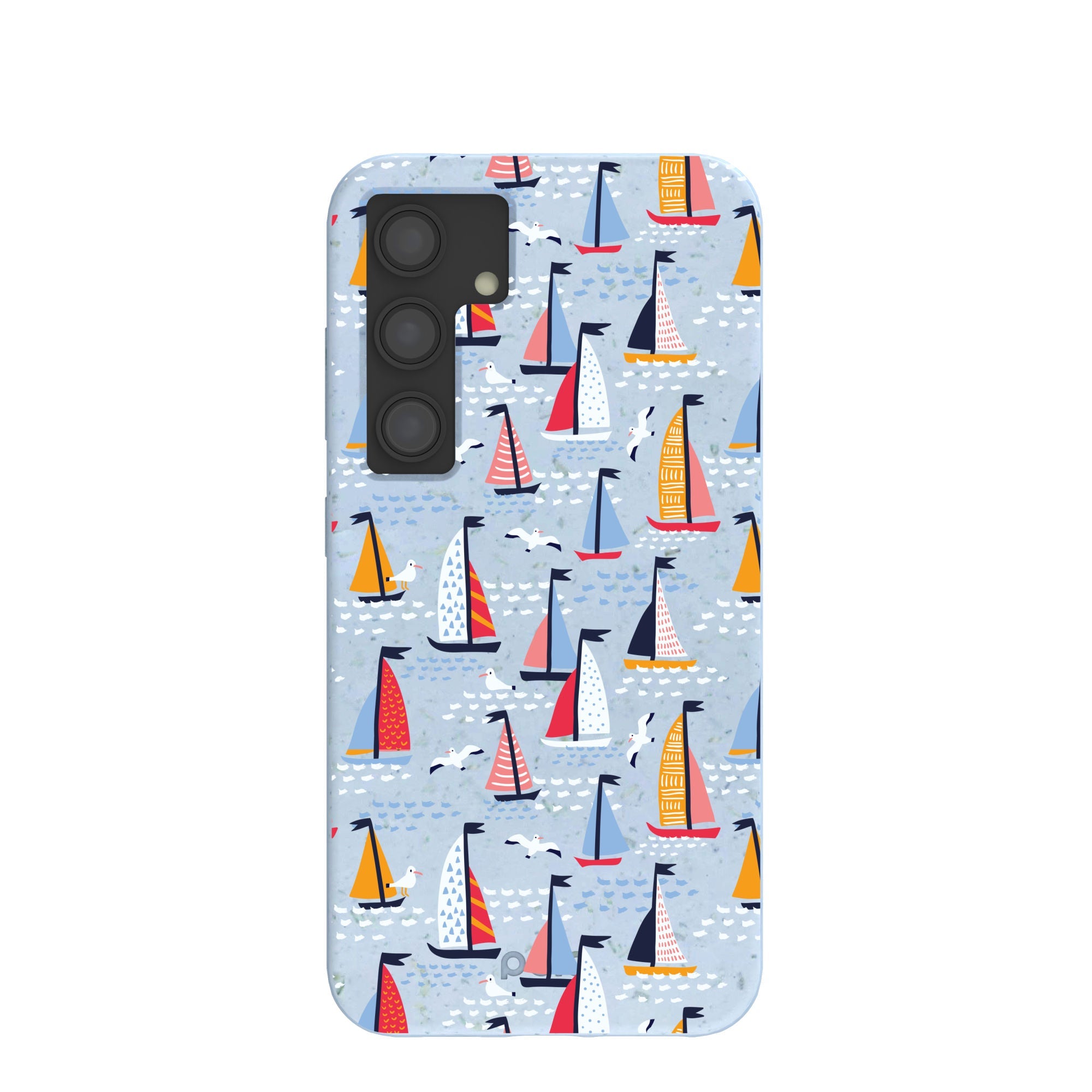 Powder Blue Sails and Seagulls Samsung Galaxy S24 Case Refurbished - Pela Case refurbished available on Cerqular