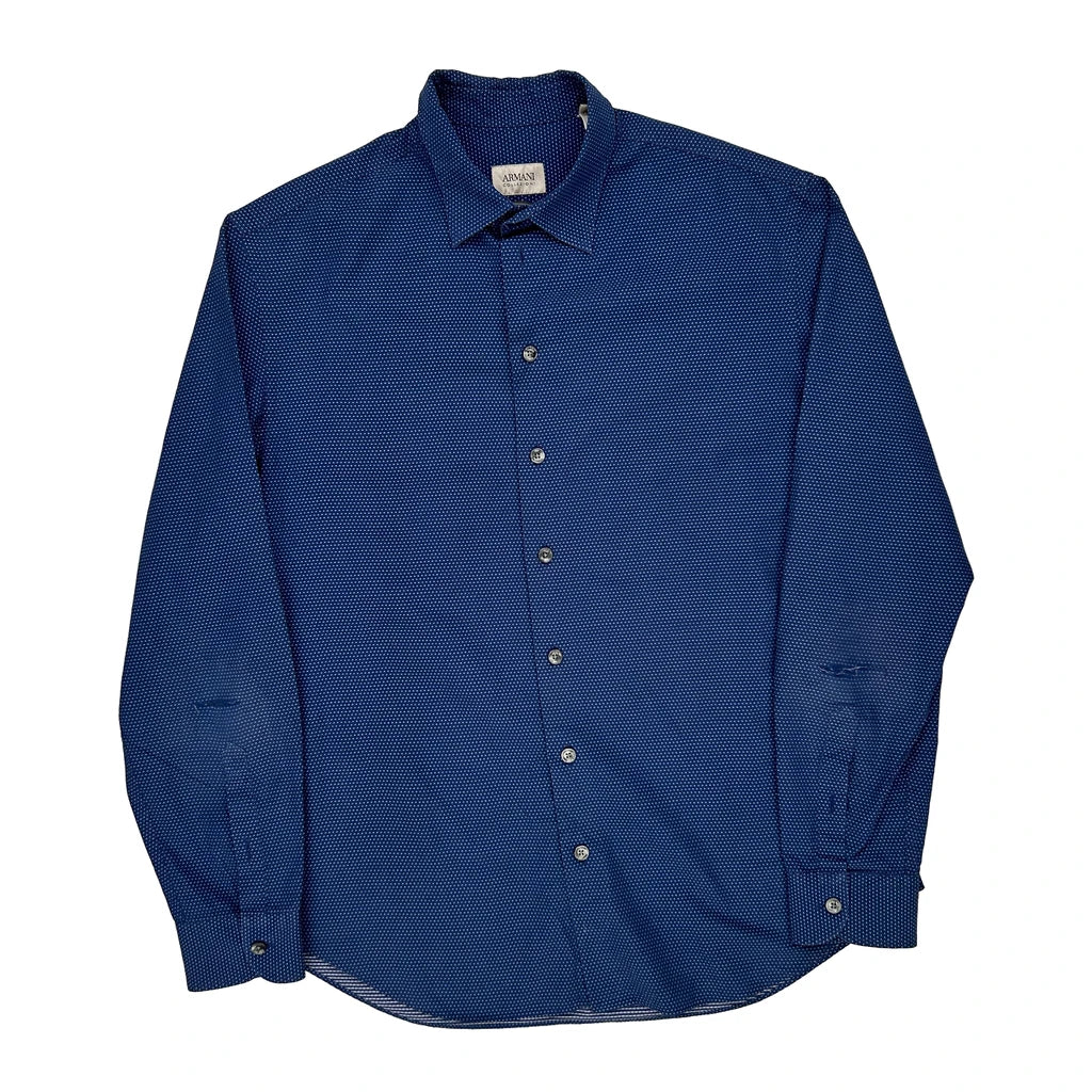 Buy Armani Polka Dot Shirt - Large Blue Cotton Refurbished - $54.39 Armani Polka Dot Shirt - Large Blue Cotton Refurbished - Thrifted (note: this is a term often used to describe second- refurbished available on Cerqular