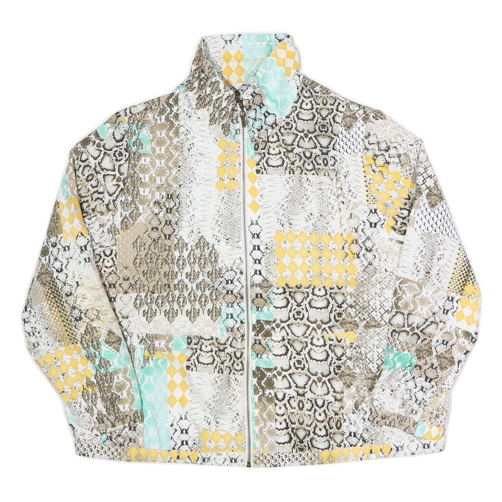 ALIA Womens Beige White Yellow Patchwork Zip Jacket UK 18 Polyester Printed Refurbished - N/A refurbished available on Cerqular