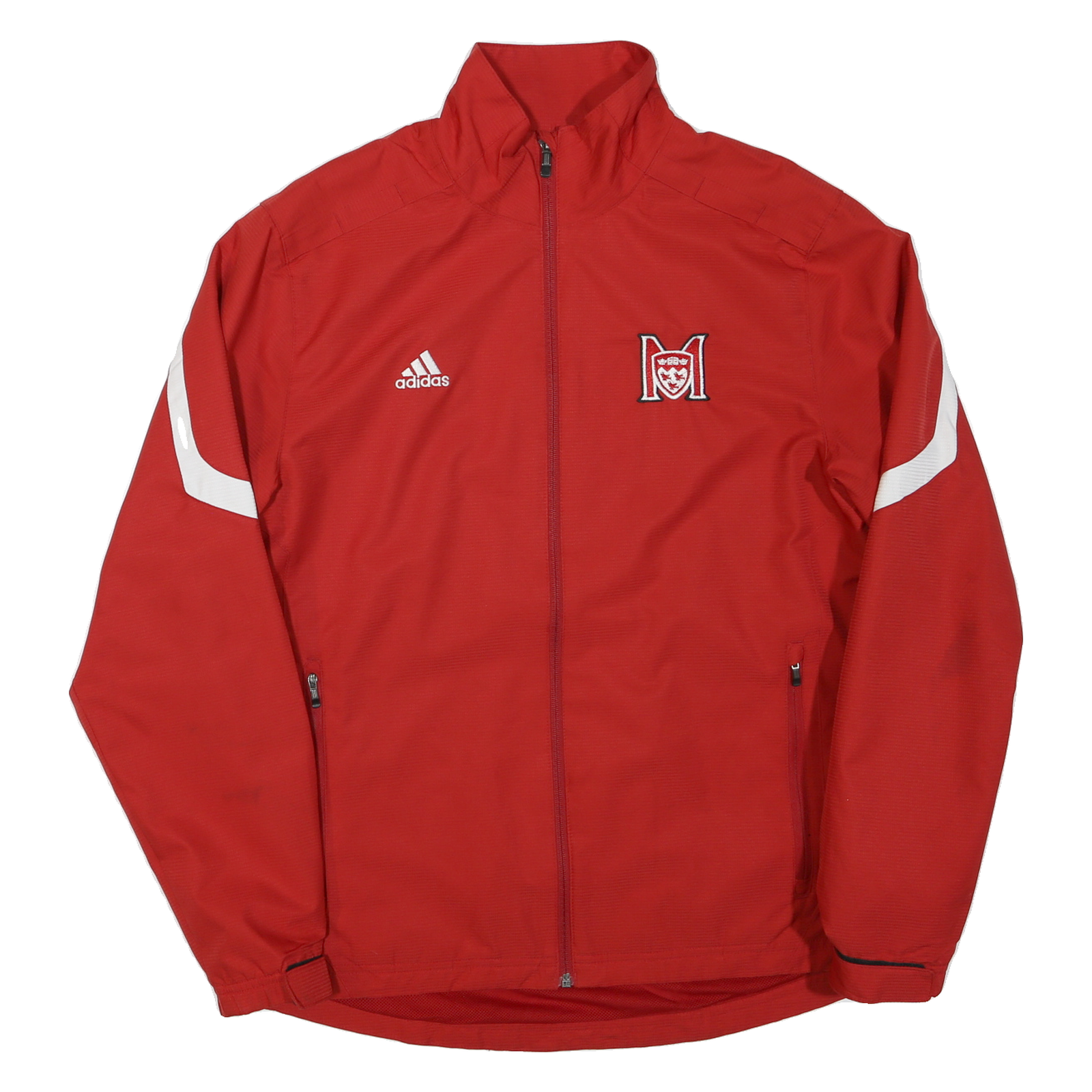 Buy ADIDAS Mens Red White M Embroidered Polyester Blend Zip Jacket S Track Sports Refurbished - $45.49 ADIDAS Mens Red White M Embroidered Polyester Blend Zip Jacket S Track Sports Refurbished - N/A refurbished available on Cerqular