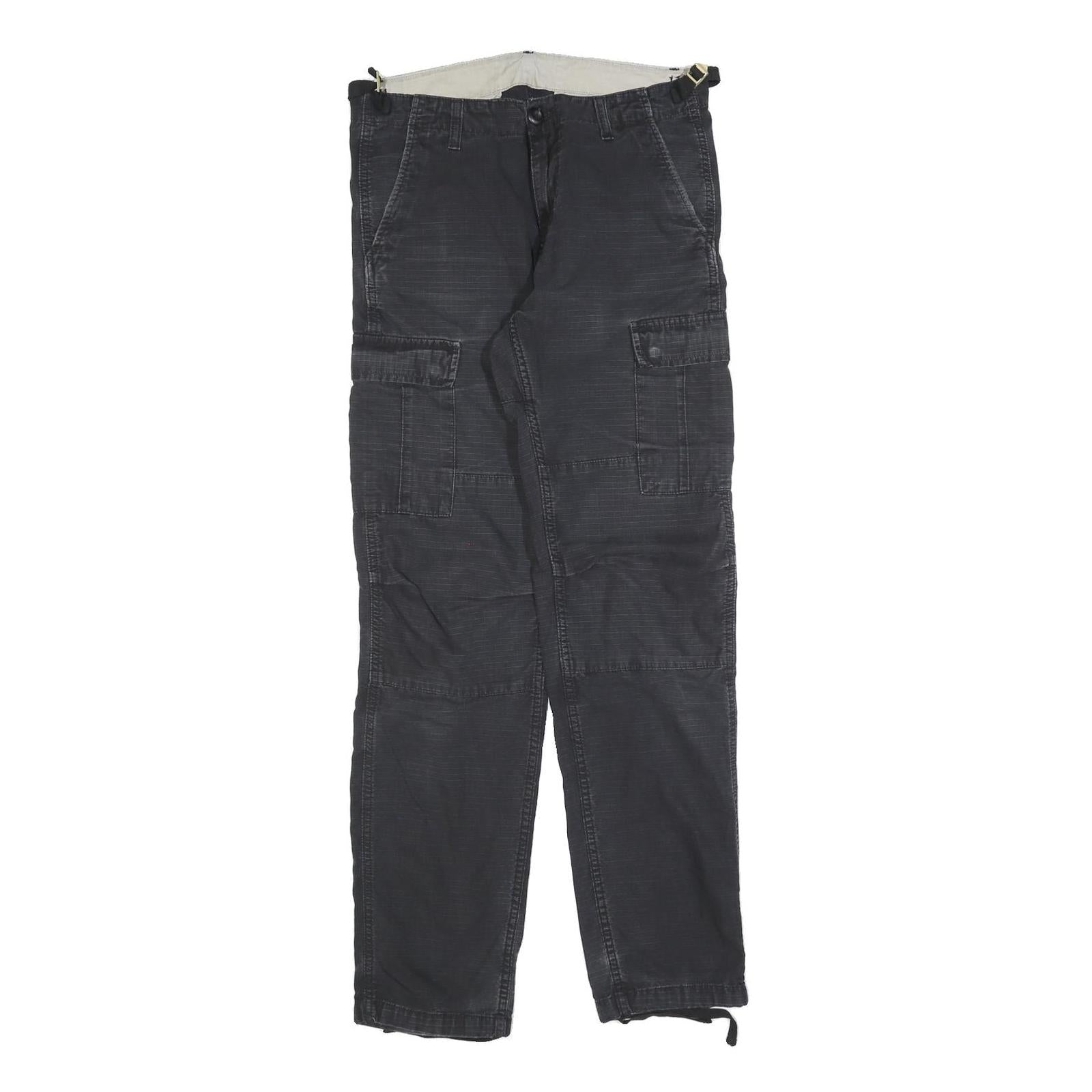 CARHARTT Mens Cotton Blend Black Regular Cargo Trousers W29 L32 Workwear Zip Refurbished - N/A refurbished available on Cerqular