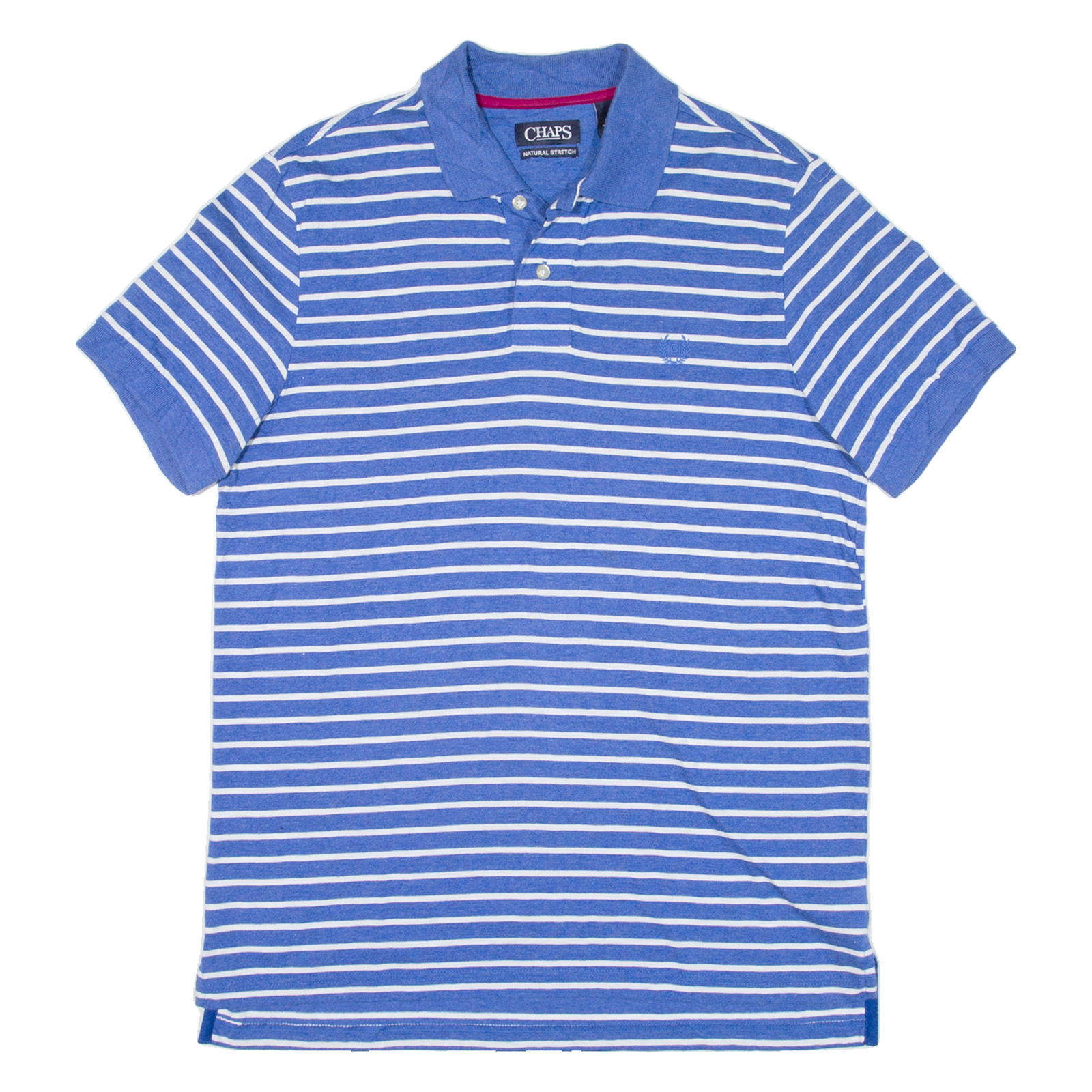 CHAPS Mens Polo Shirt Blue Striped M Refurbished - N/A refurbished available on Cerqular