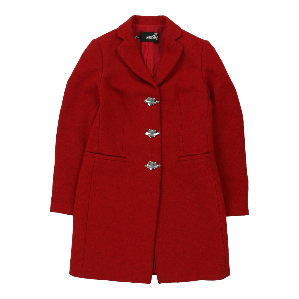 Love Moschino Coat - Small Red Acrylic Blend Refurbished - Thrifted (note: this is a term often used to describe second- refurbished available on Cerqular