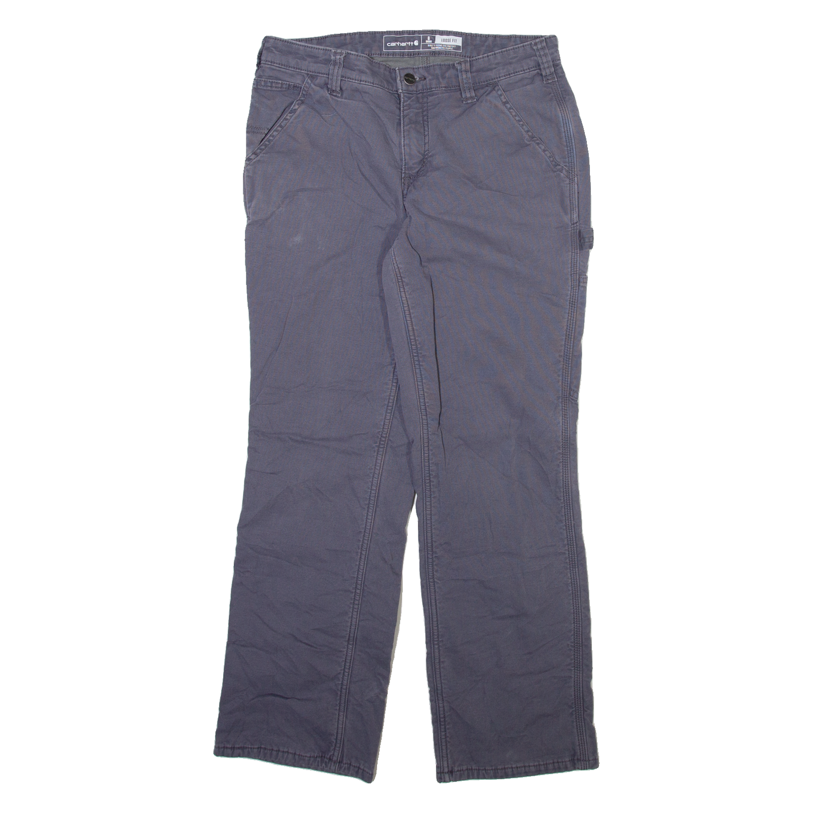 CARHARTT Fleece Lined Carpenter Womens Trousers Blue Loose Straight W30 L29 Refurbished - N/A refurbished available on Cerqular