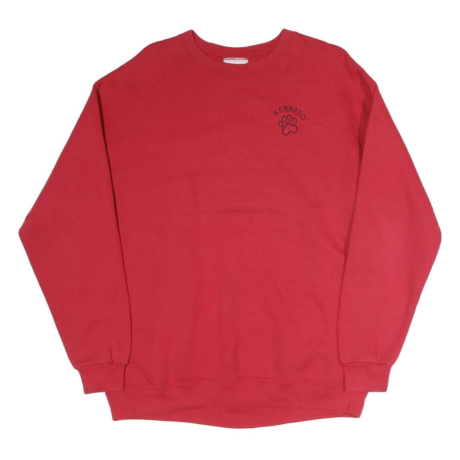 LEE Mens Red Kennard Paw Print Crew Neck XL Sweatshirt Casual Cotton Pullover Refurbished - N/A refurbished available on Cerqular