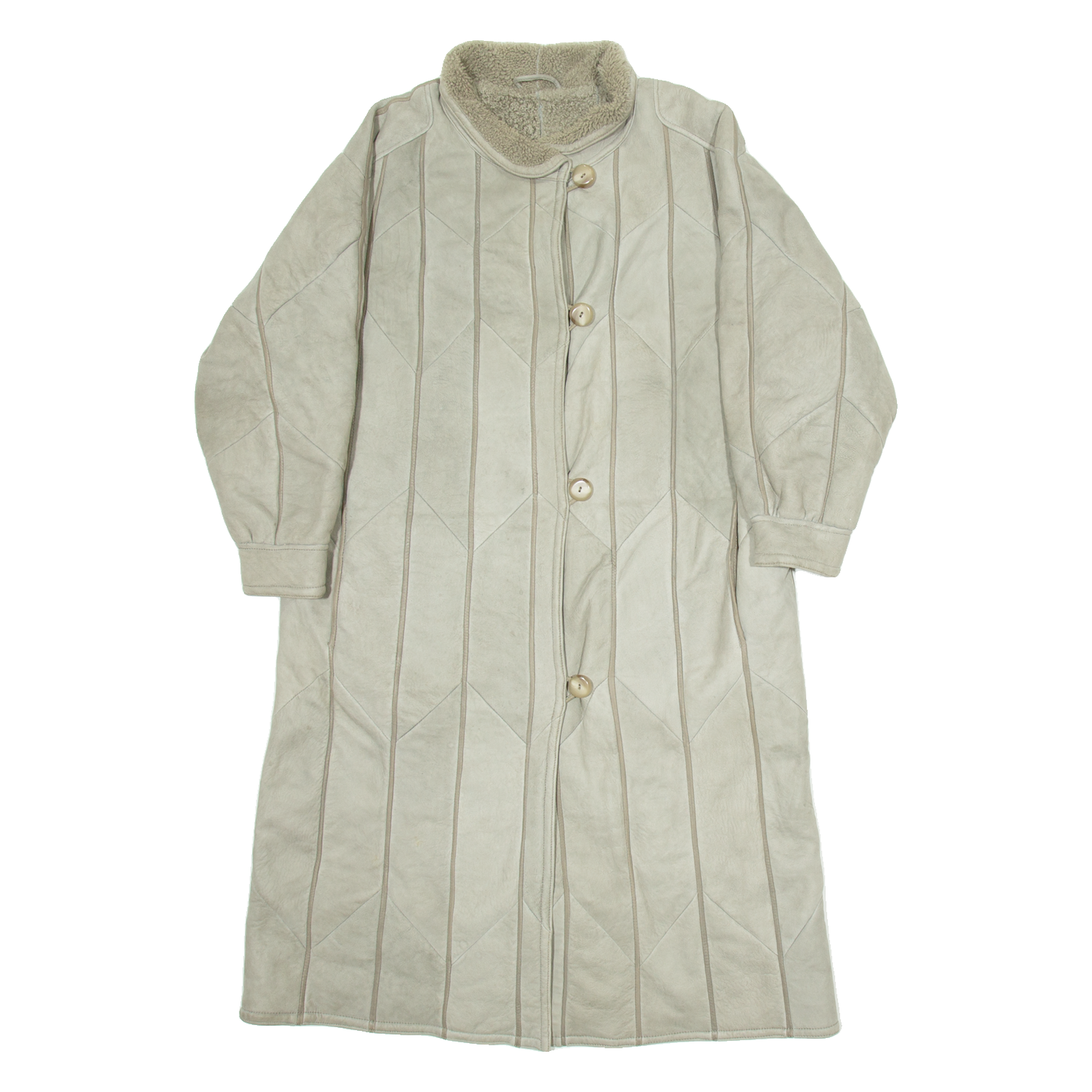 Womens Trench Jacket Grey Leather M Refurbished - N/A refurbished available on Cerqular