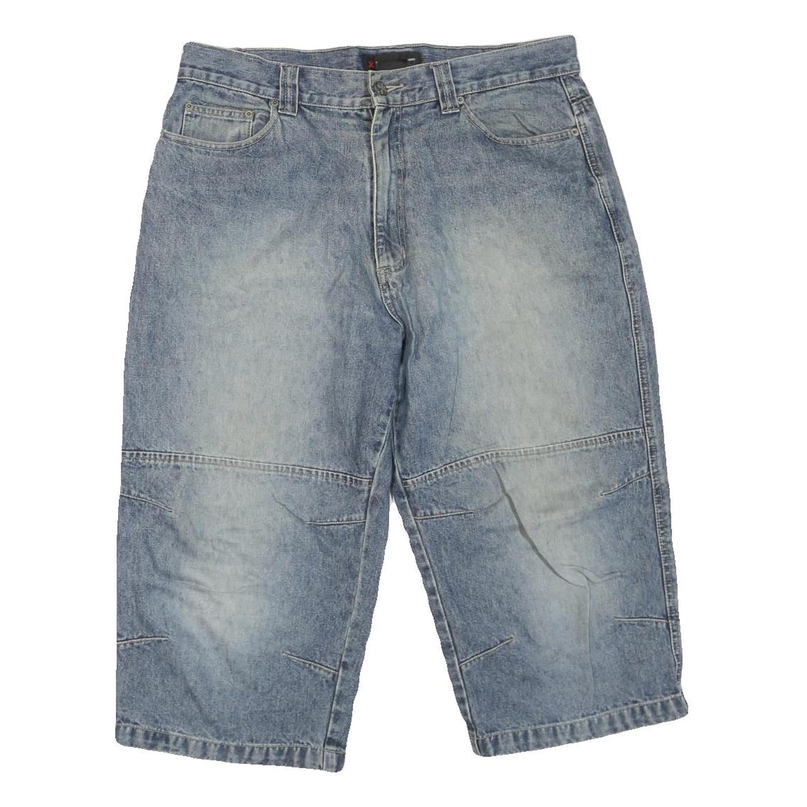 ICON Mens Shorts Blue Casual Denim L W36 Comfortable Cotton Blend Refurbished - N/A refurbished available on Cerqular
