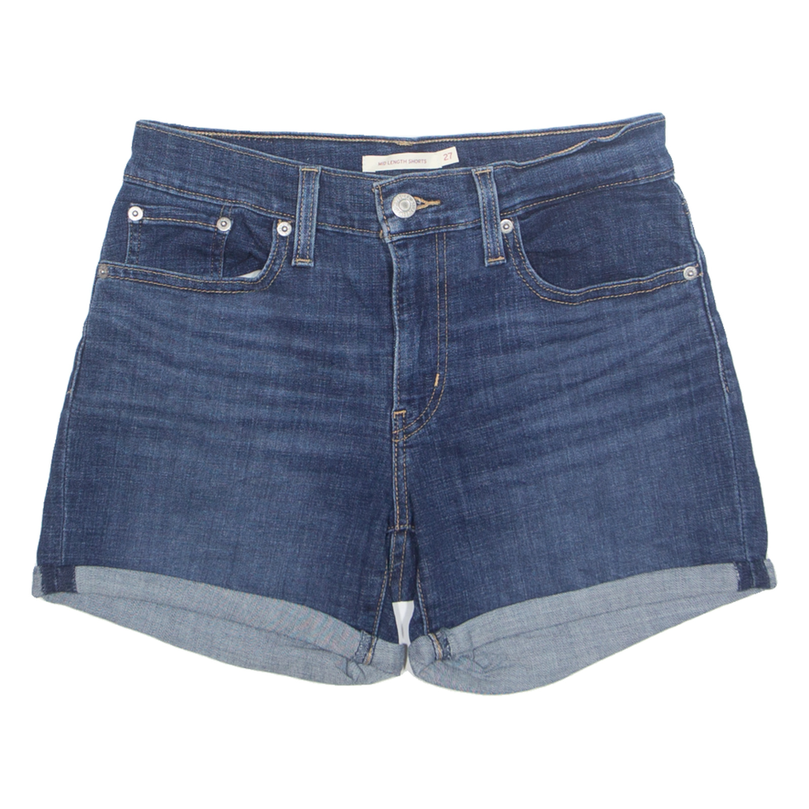 LEVI'S Turn Up Womens Denim Shorts Blue S W27 Refurbished - N/A refurbished available on Cerqular