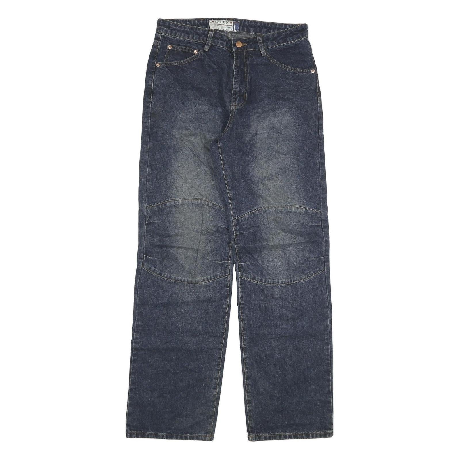 CIEN Mens Regular Fit Straight Leg Denim Dark W30 L32 Zip Cotton Blend Jeans Refurbished - N/A refurbished available on Cerqular