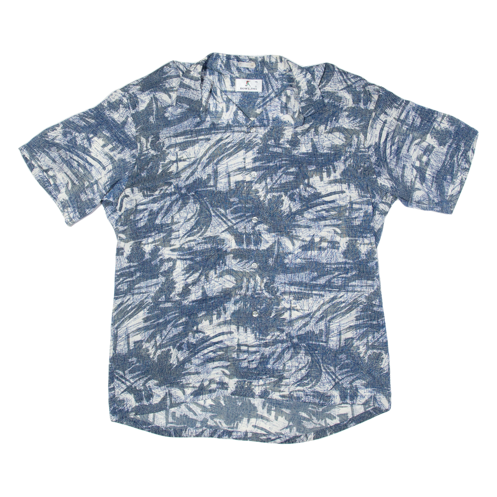 BOWLING Mens Shirt Blue Crazy Pattern XL Refurbished - N/A refurbished available on Cerqular